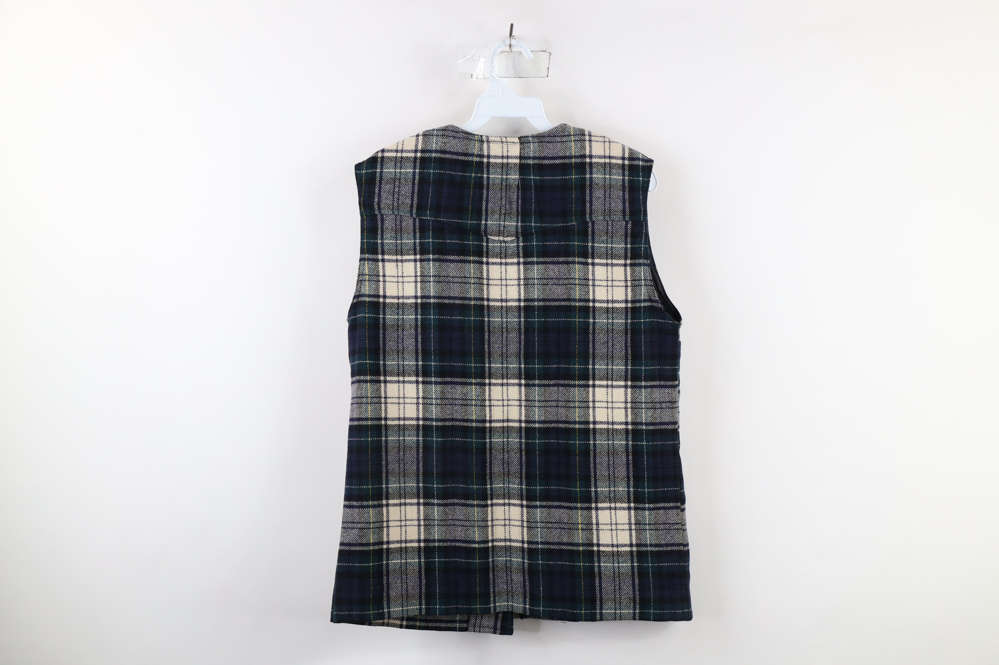 Vintage Vintage 90s Streetwear Wool Button Vest Jacket Plaid Size M / US 6-8 / IT 42-44 - 10 Thumbnail