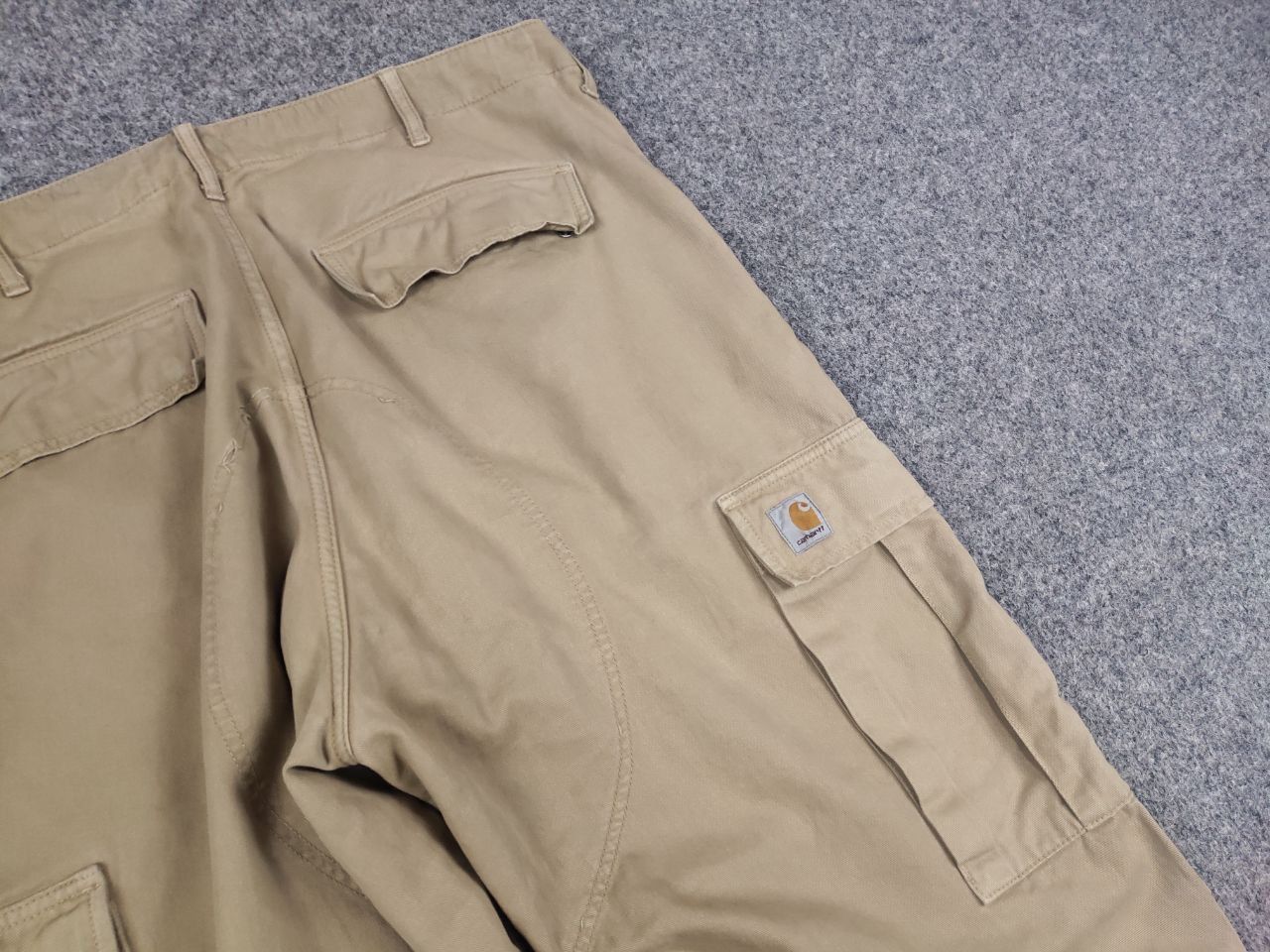Carhartt × Vintage Vintage 90's Carhartt Beige Faded Canvas Regular Cargo Pants Size US 38 / EU 54 - 7 Thumbnail