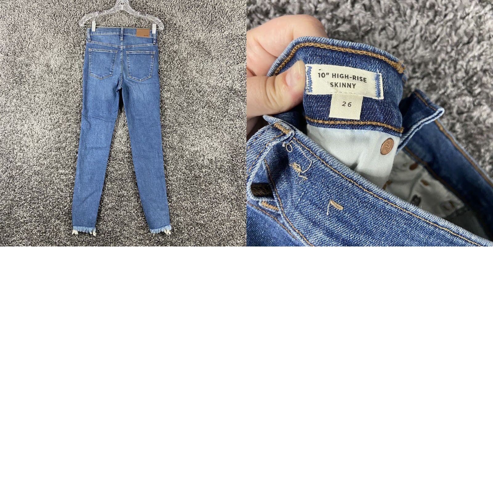 Madewell Madewell Jeans Skinny 10” High-Rise Women's 26 Blue Distressed Hem Womens Size 26" / US 2 / IT 38 - 8 Thumbnail