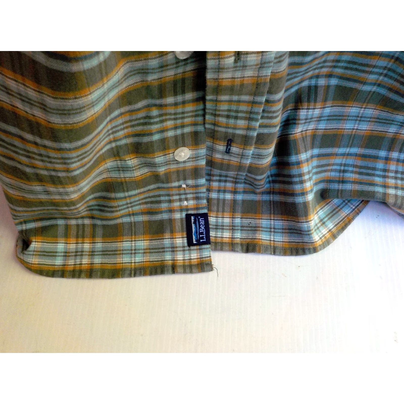 Vintage LL BEAN Plaid LS Shirt Button-Up Cotton/Poly/Spandex Slightly Fitted Tall L Mens Size US L / EU 52-54 / 3 - 3 Thumbnail