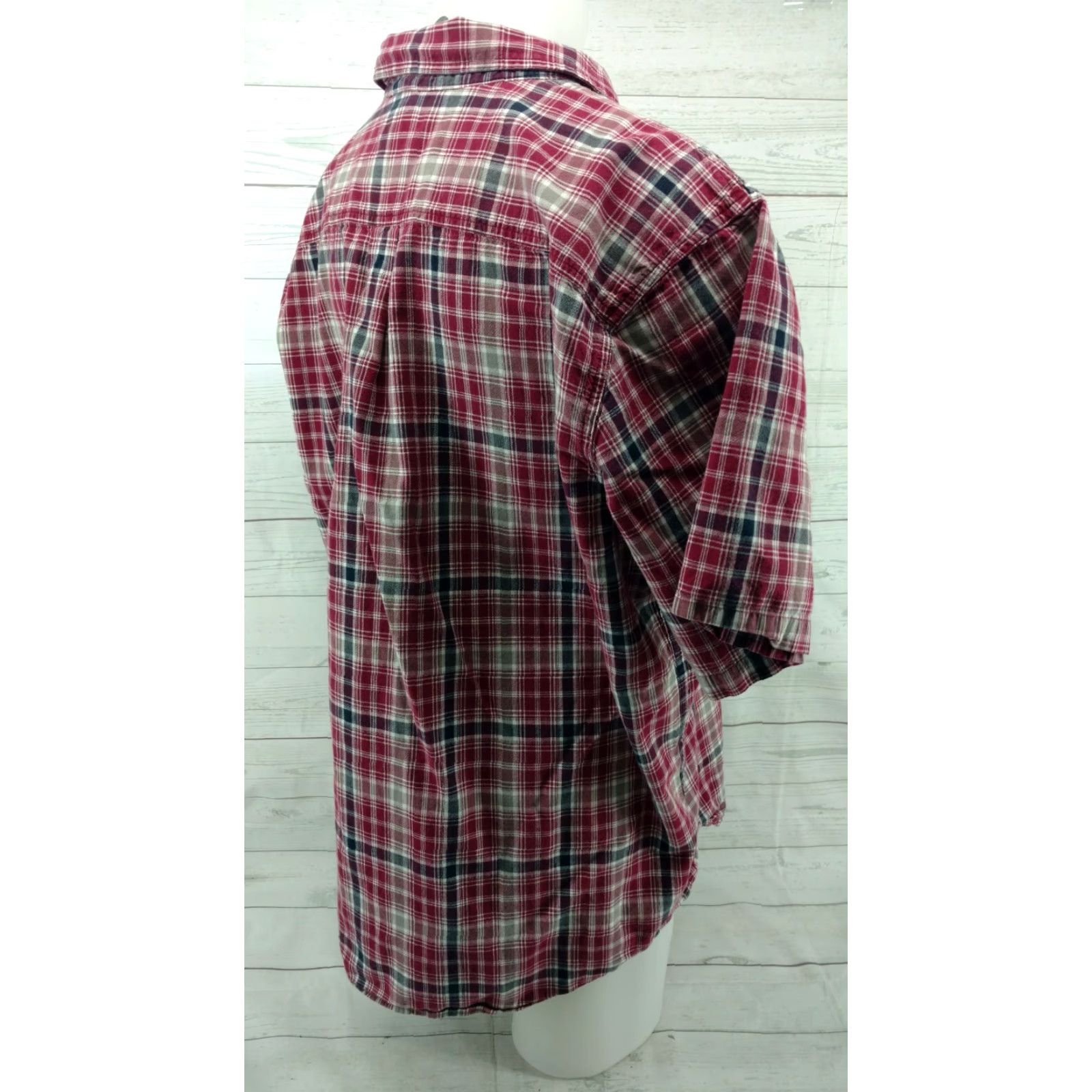 Carhartt Carhartt Button-Down Shirt Mens 2XL Red Gray Plaid Short Sleeve Relaxed Button Up Size US 39 - 5 Thumbnail