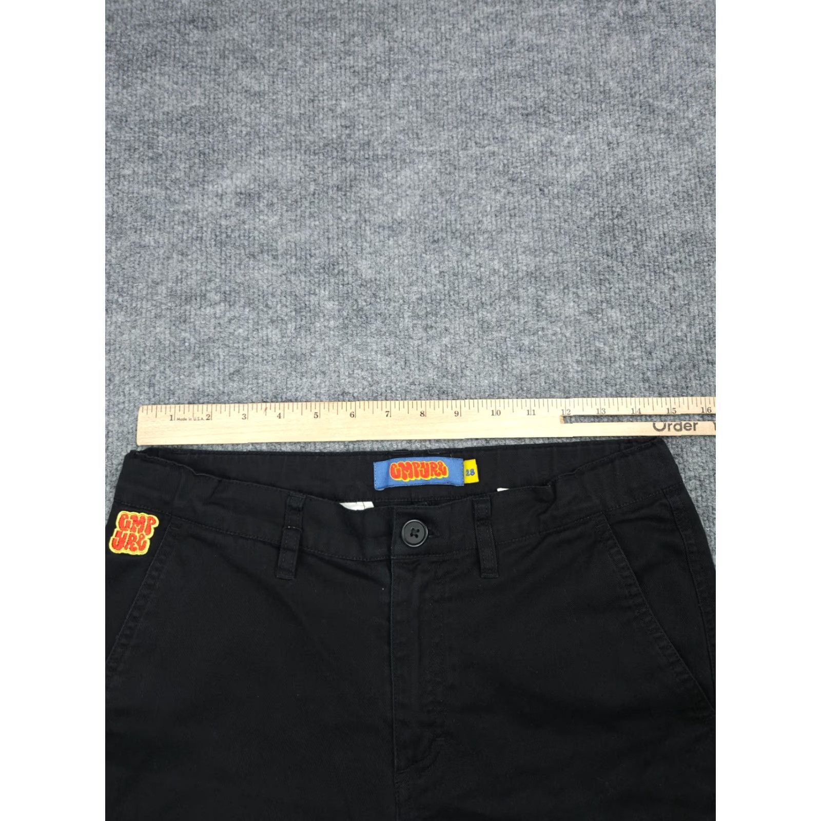 Empyre Empyre Cargo Pants Men's 28 ( FITS 28 x 25) *HEMMED* Black Casual Workwear 5-Pocket Design Embroidered Logo Zipper Cotton Relaxed Straight Pants Mens Size US 28 / EU 44 - 6 Thumbnail