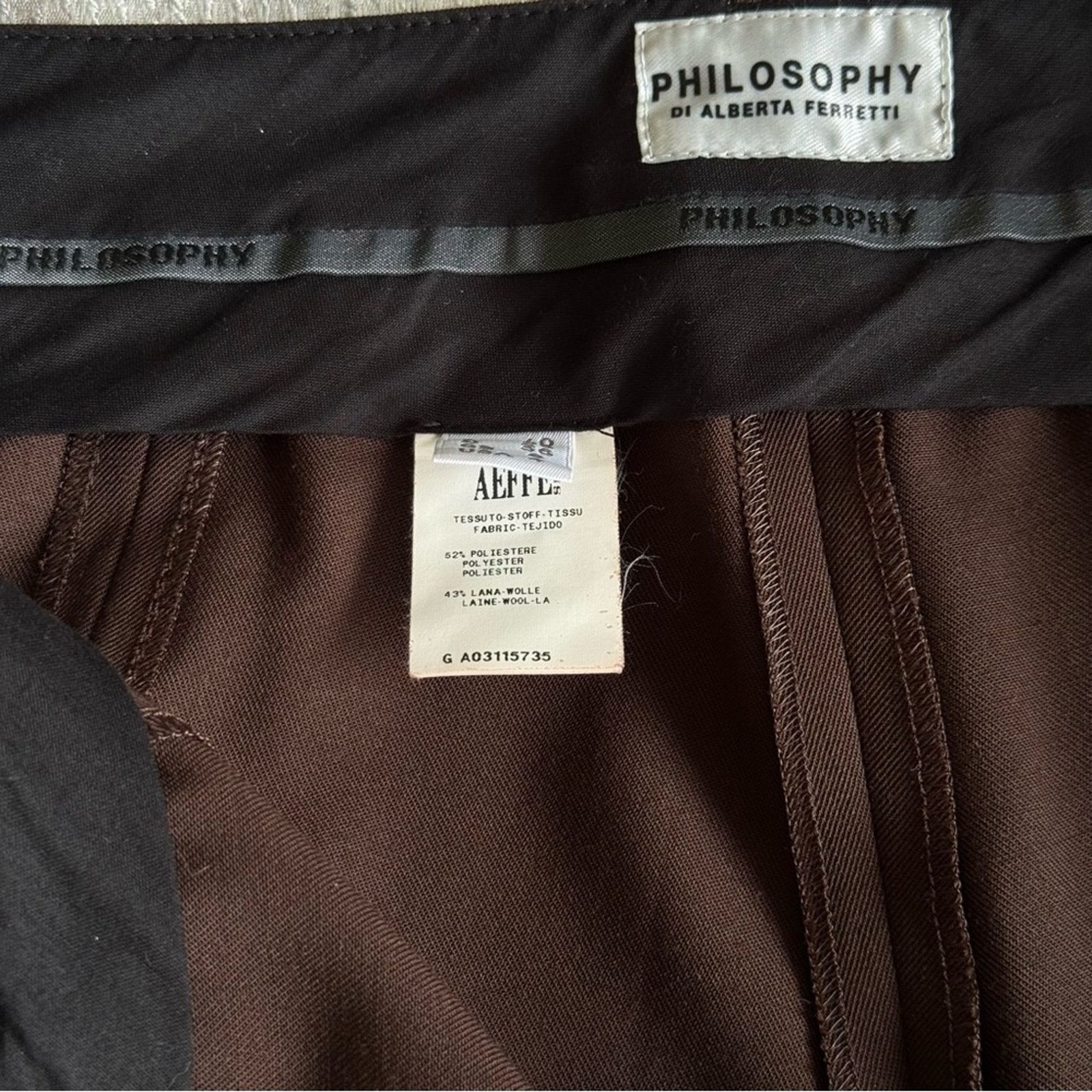 Alberta Ferretti Alberta Ferretti Chocolate Brown Trousers, Size 4 Size 27" / US 4 / IT 40 - 13 Thumbnail