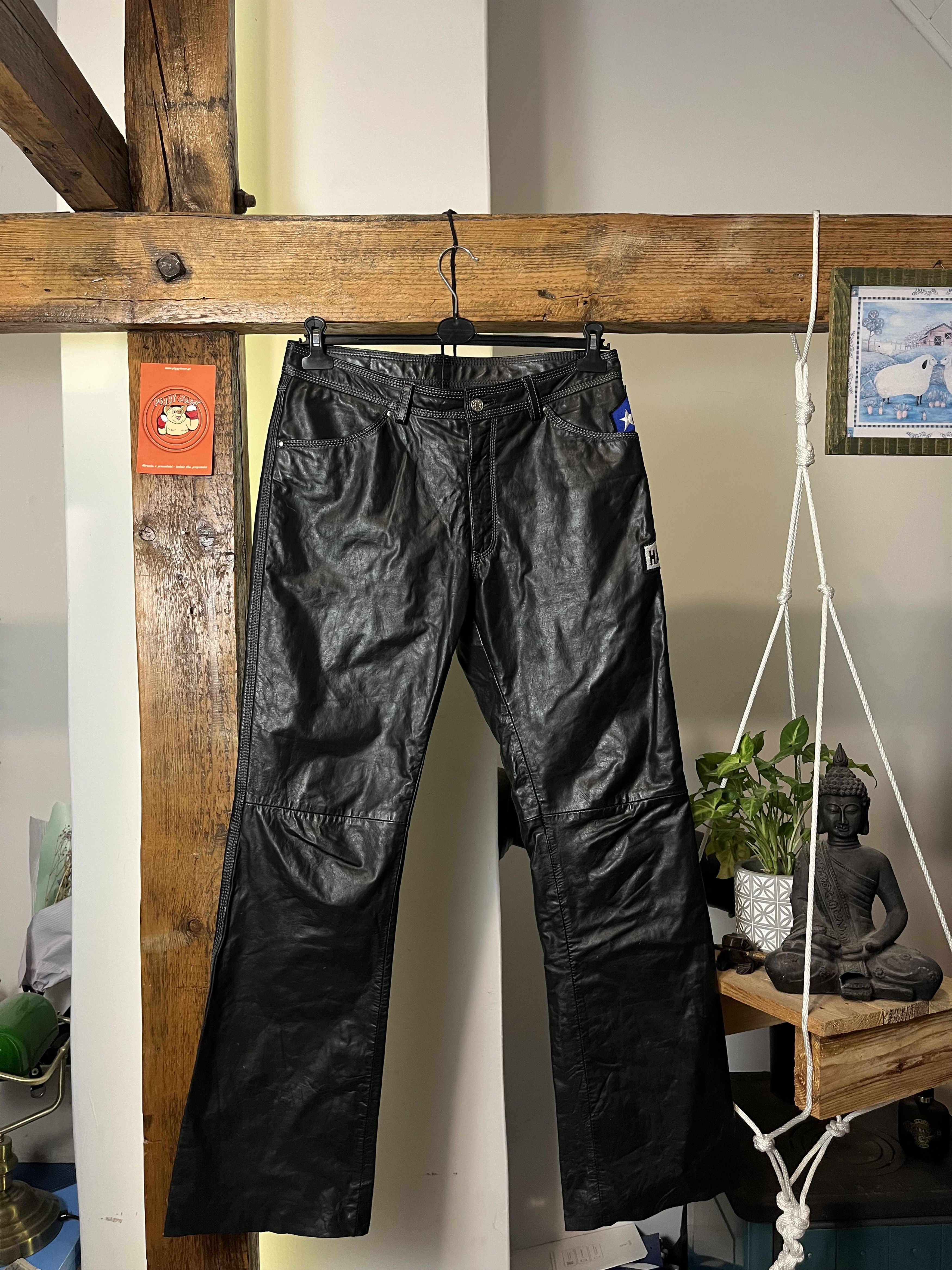Genuine Leather × Harley Davidson 90s Gypsy Harley Davidson USA Leather Pants Size US 32 / EU 48 - 2 Thumbnail