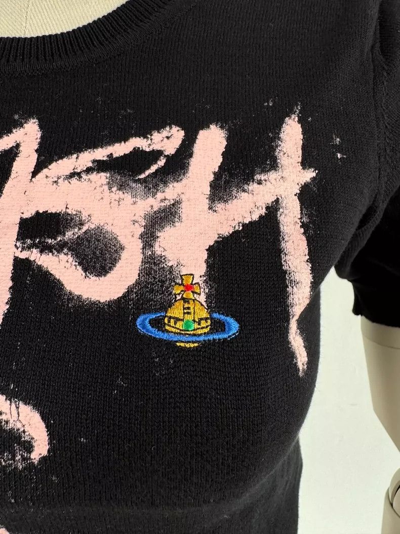 Vivienne Westwood Vivienne Westwood Black knit short-sleeved top Size S / US 4 / IT 40 - 3 Thumbnail
