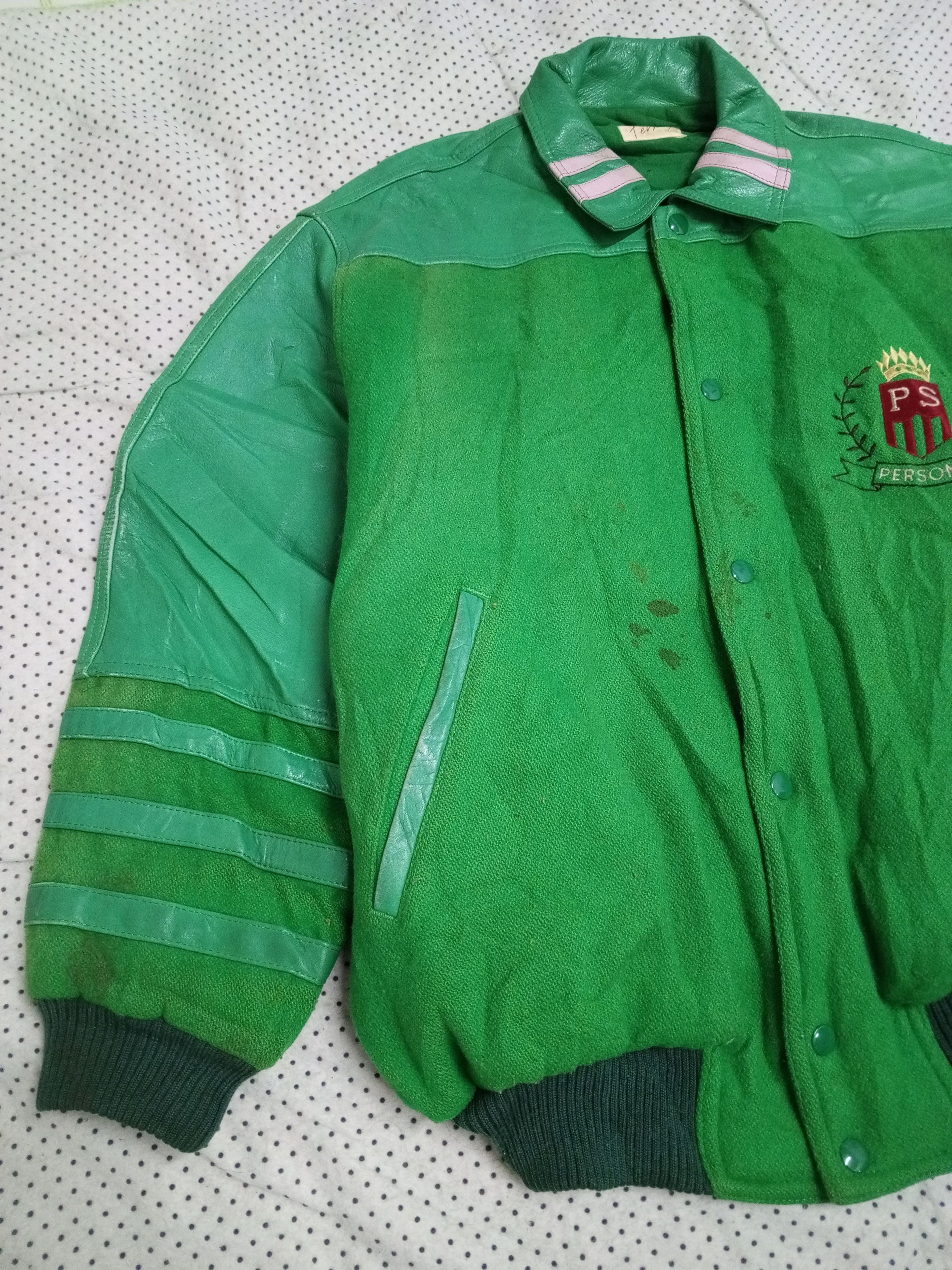 PERSON'S PERSONS Vintage Leather Sleeve Flag Spell Out Vrsity Jacket Size US XL / EU 56 / 4 - 4 Thumbnail