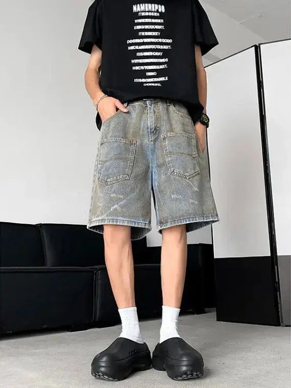 Japanese Brand Retro high street ripped denim shorts Size US 32 / EU 48 - 6 Thumbnail