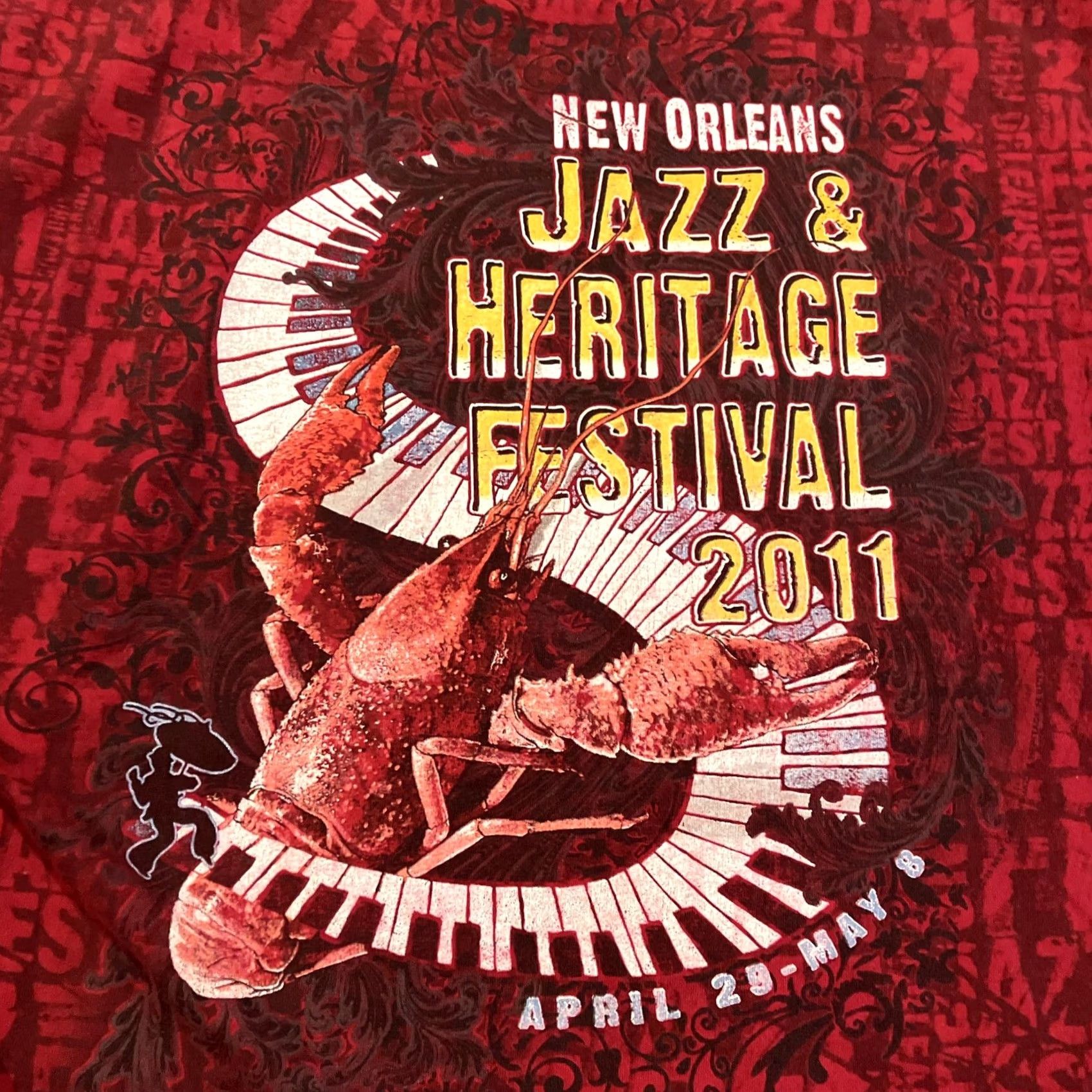 Vintage VINTAGE New Orleans Jazz Fest T-Shirt XL Red All Over Print Lobster Playing Piano 2011 Mens Shirt Size US XL / EU 56 / 4 - 5 Thumbnail