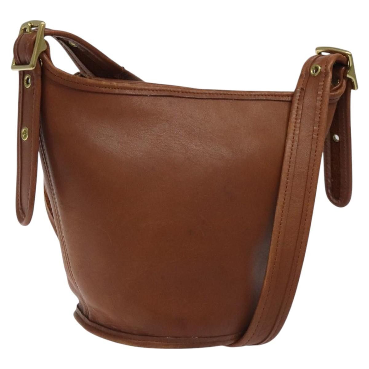 Coach Shoulder Bag Leather Brown Gold Auth Am8239 in Brown/Gold, Women's