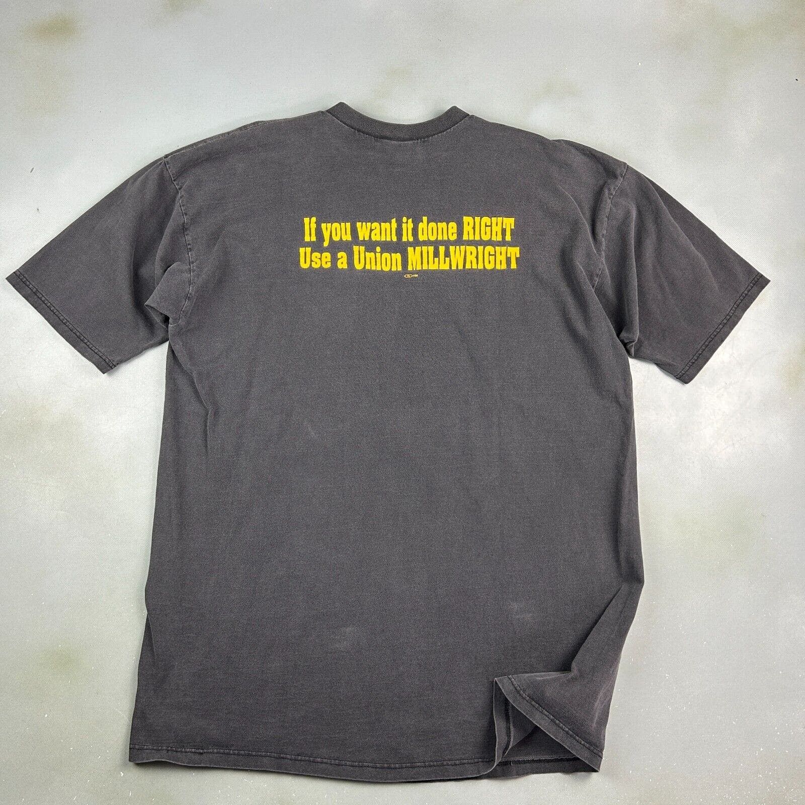 Vintage VINTAGE 90s | New York Millwrights Union Faded T-Shirt XXL Size US XL / EU 56 / 4 - 6 Thumbnail