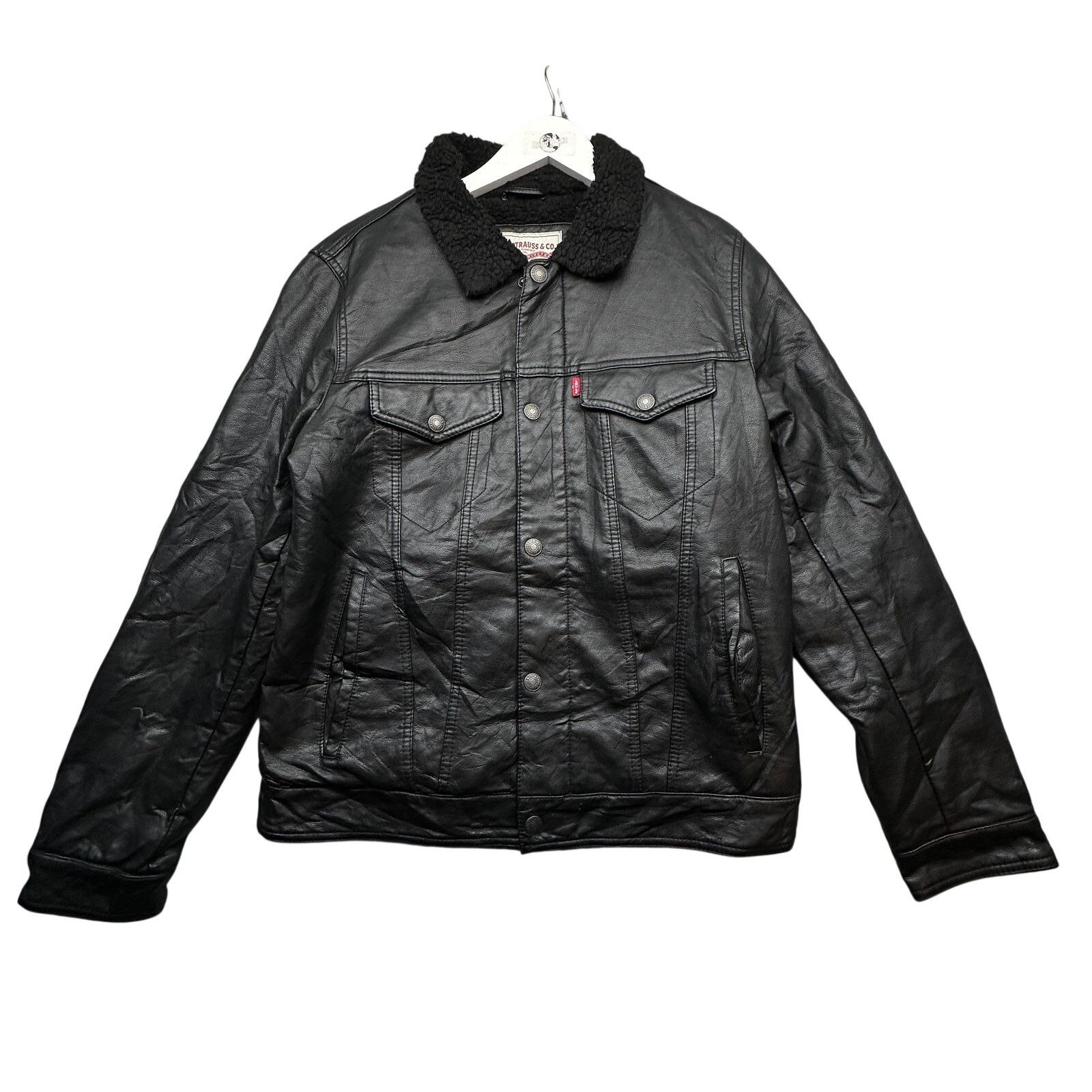 Levi's Levis Mens Faux Leather Sherpa Lined Trucker Jacket Small Size US S / EU 44-46 / 1 - 1 Thumbnail