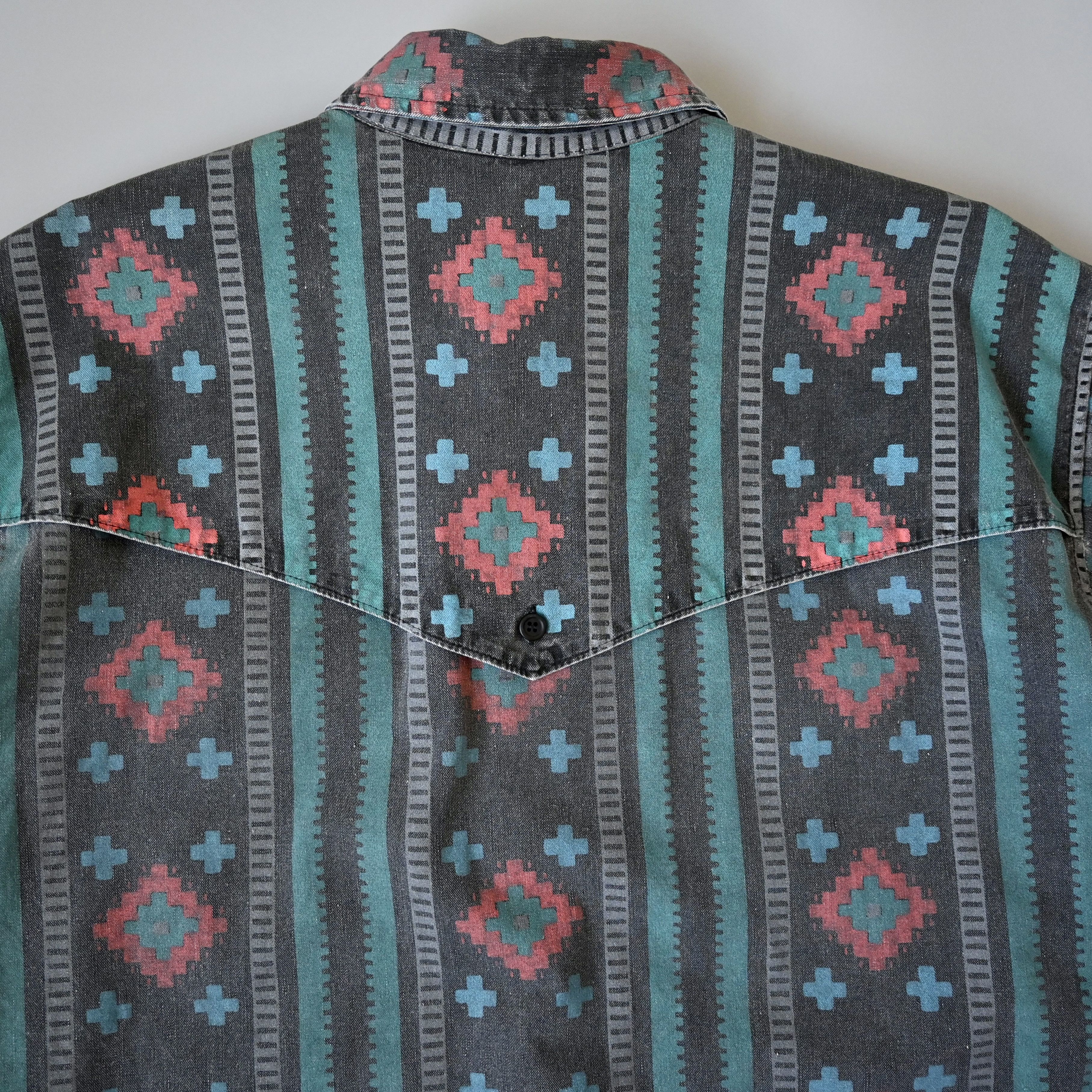 Vintage VTG Wrangler Brushpopper cape shirt Aztec Navajo 16.5-35 Size US L / EU 52-54 / 3 - 13 Thumbnail