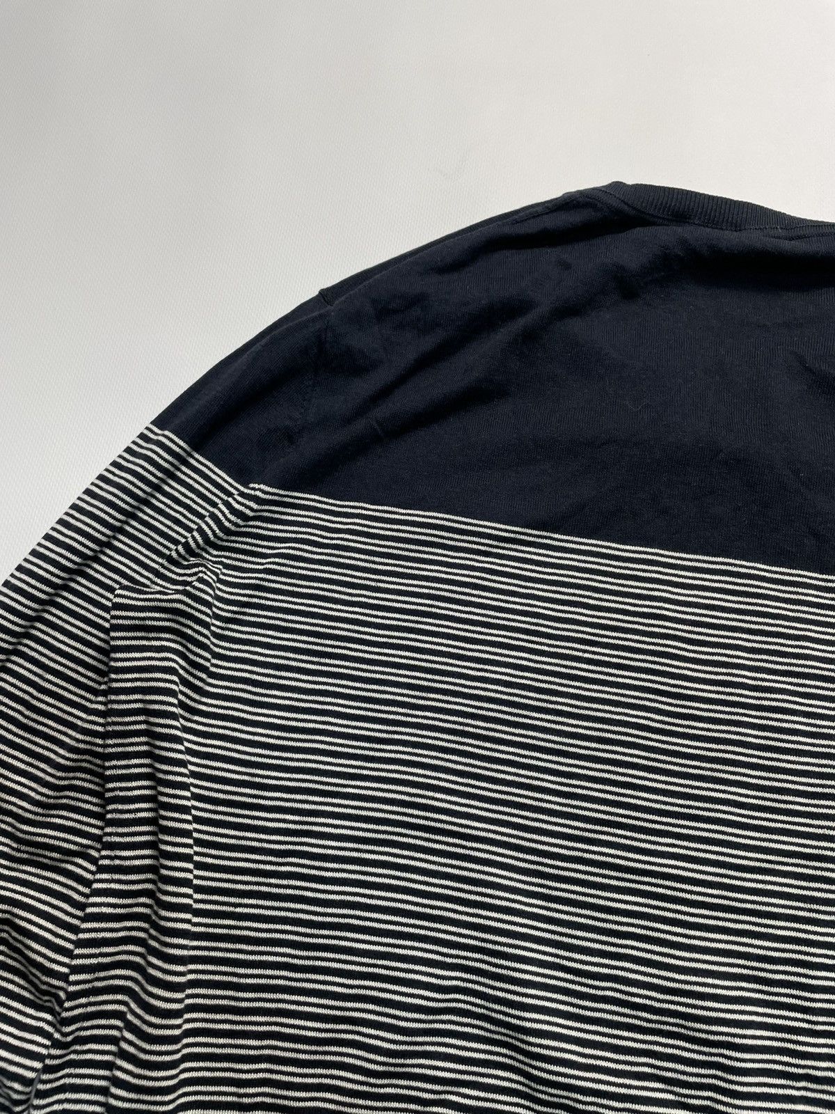 Z Zegna Z Zegna Navy Striped Wool & Silk Crewneck Sweater Size M Size US M / EU 48-50 / 2 - 6 Thumbnail