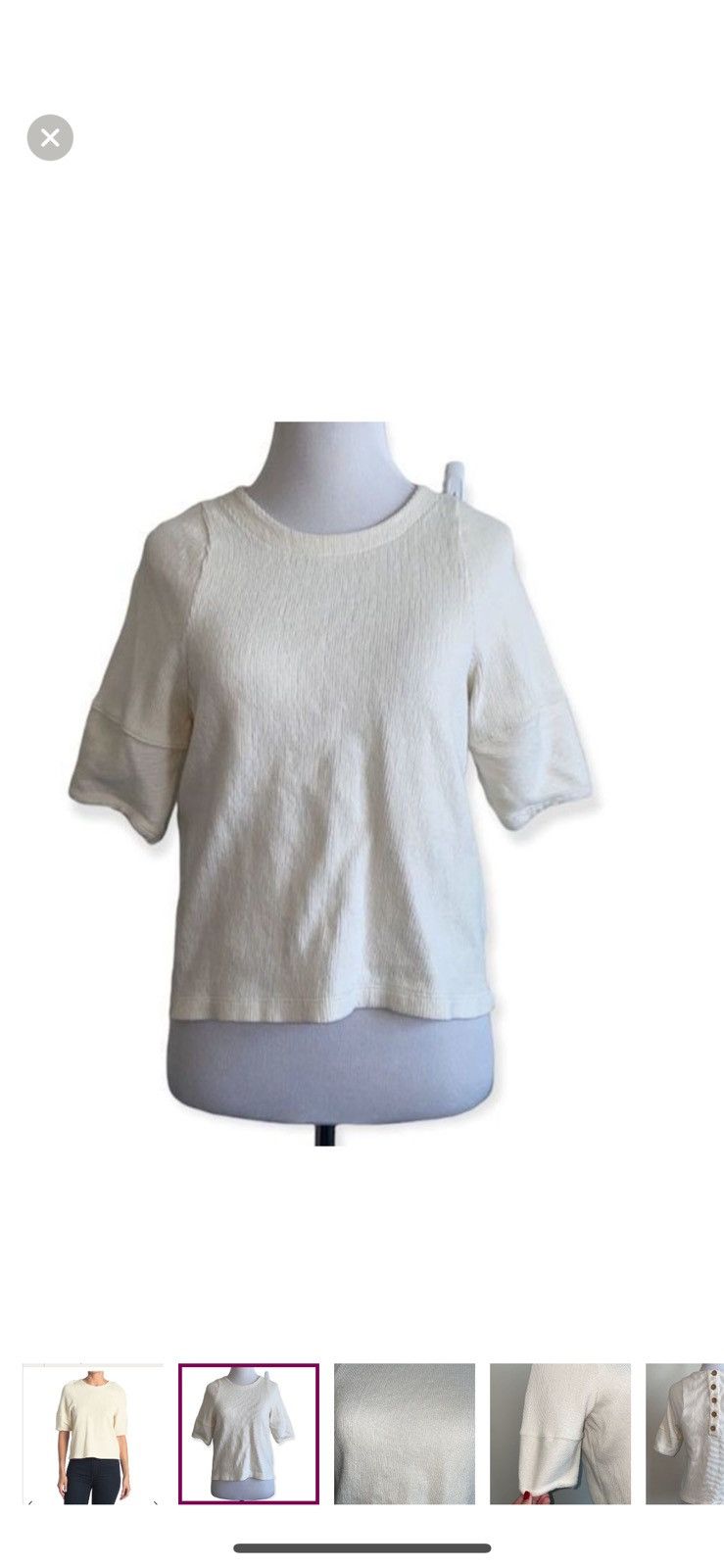 Madewell Madewell xxs ottoman jacquard button back top Size XXS / US 00 / IT 34 - 1 Thumbnail