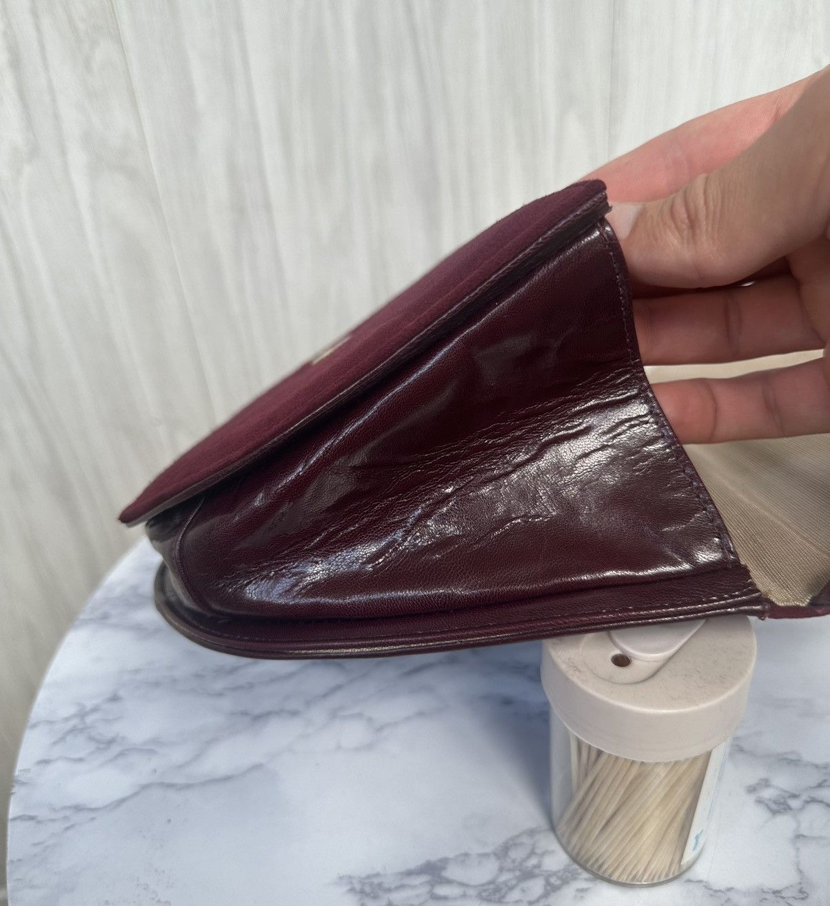 Bally VINTAGE 1980s BALLY Burgundy Suede and Leather Crossbody Bag Size ONE SIZE - 15 Thumbnail