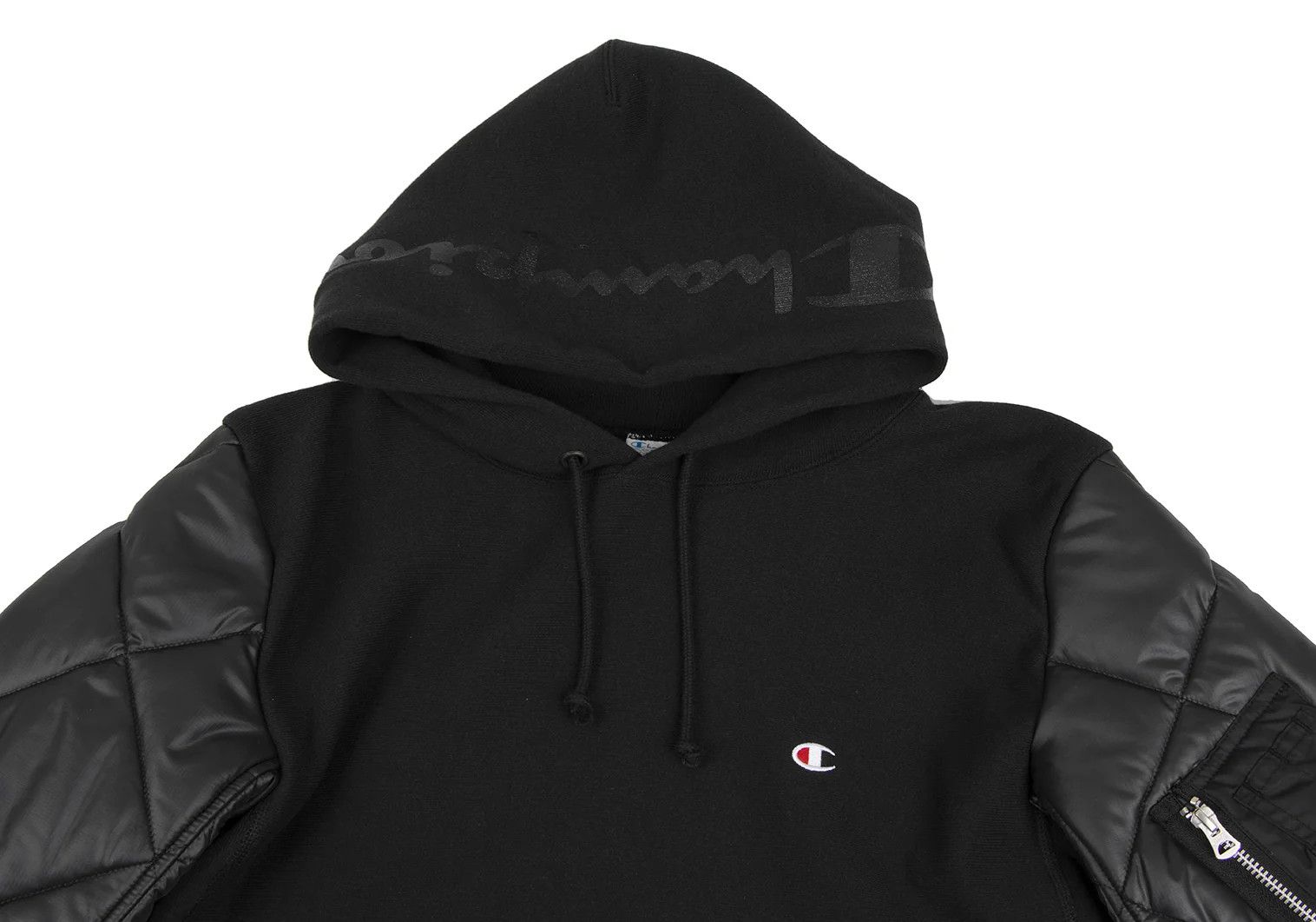 Junya Watanabe Black Quilted Sleeve Custom Sweatshirt Parka M Size US M / EU 48-50 / 2 - 2 Thumbnail