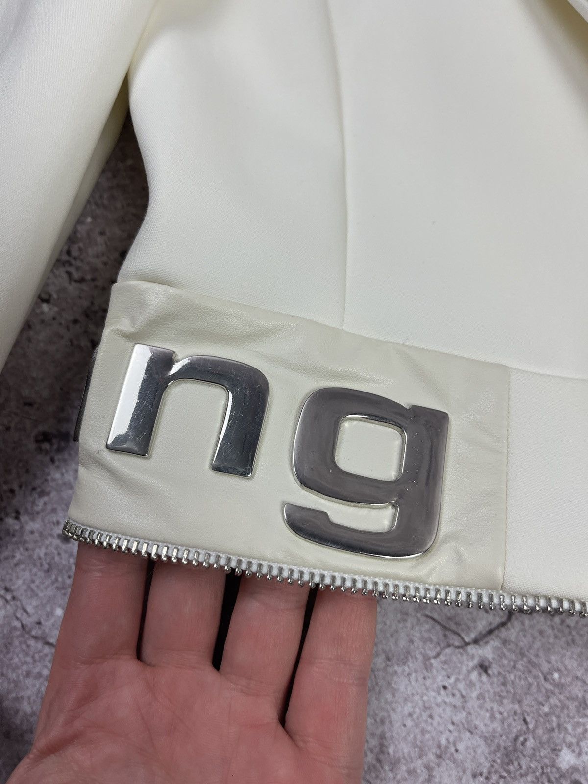 Alexander Wang Cropped Blazer Cream Logo Hardware Jacket Designer Zip Size S / US 4 / IT 40 - 8 Thumbnail