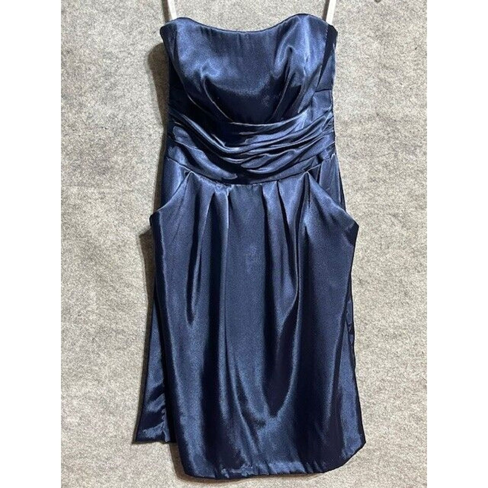 Other Davids Bridal Strapless Satin Dress 2 Prom Formal Romantic Size XS / US 0-2 / IT 36-38 - 1 Thumbnail