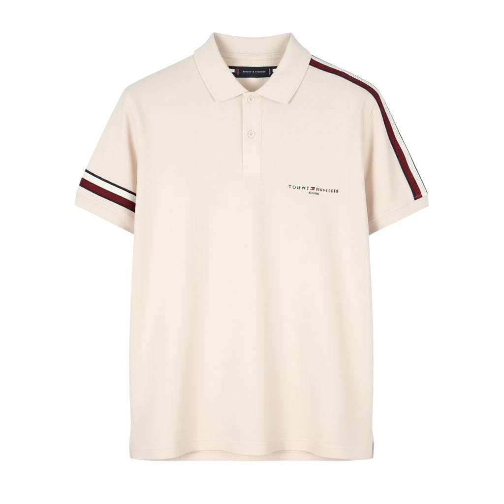 Tommy Hilfiger GLOBAL STRIPE SLEEVE L Feather White Polos 87693 Size US L / EU 52-54 / 3 - 1 Thumbnail