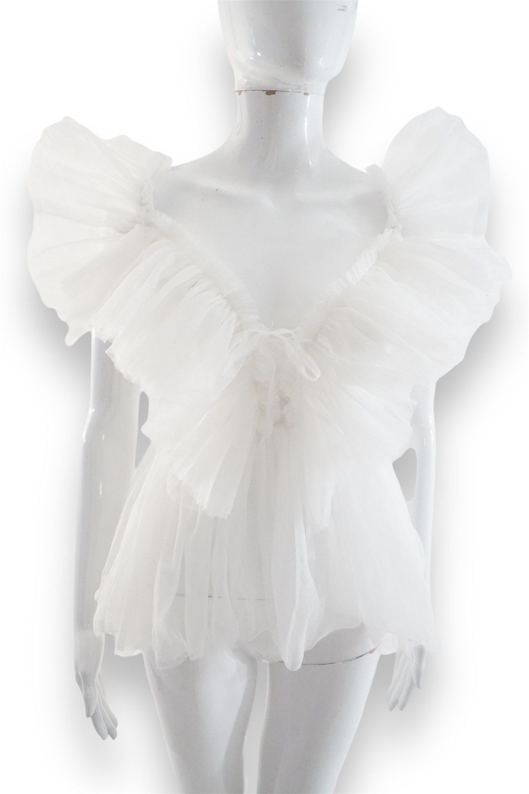 Vintage Vintage white tulle top Size M / US 6-8 / IT 42-44 - 1 Thumbnail
