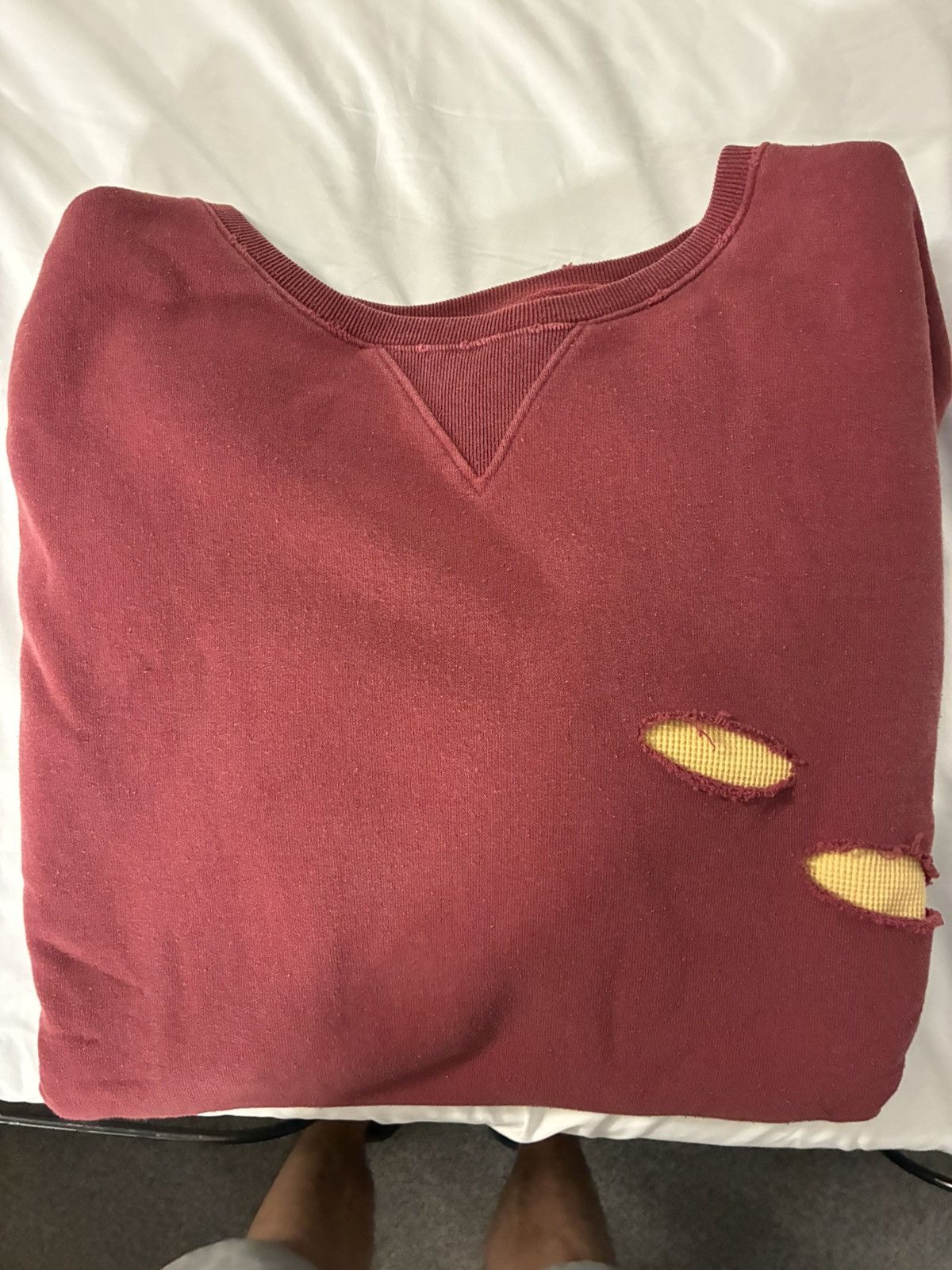 Maison Margiela Margiela Burgundy Sweatshirt Size US L / EU 52-54 / 3 - 1 Thumbnail