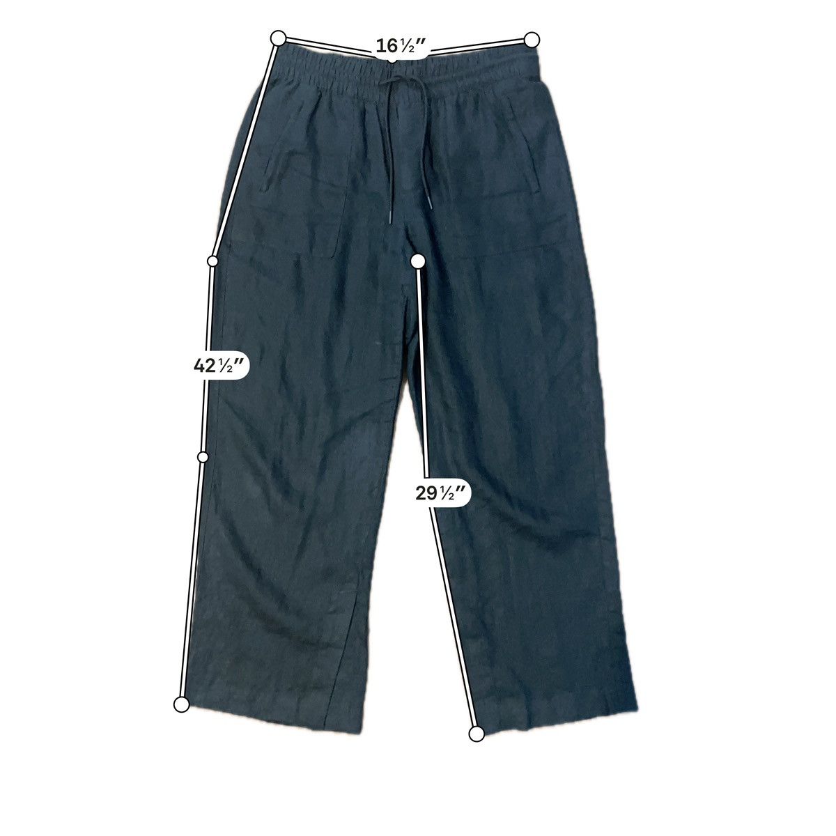 Athleta Athleta Black Retreat Linen Wide Leg Pants - Medium Size 30" / US 8 / IT 44 - 3 Thumbnail