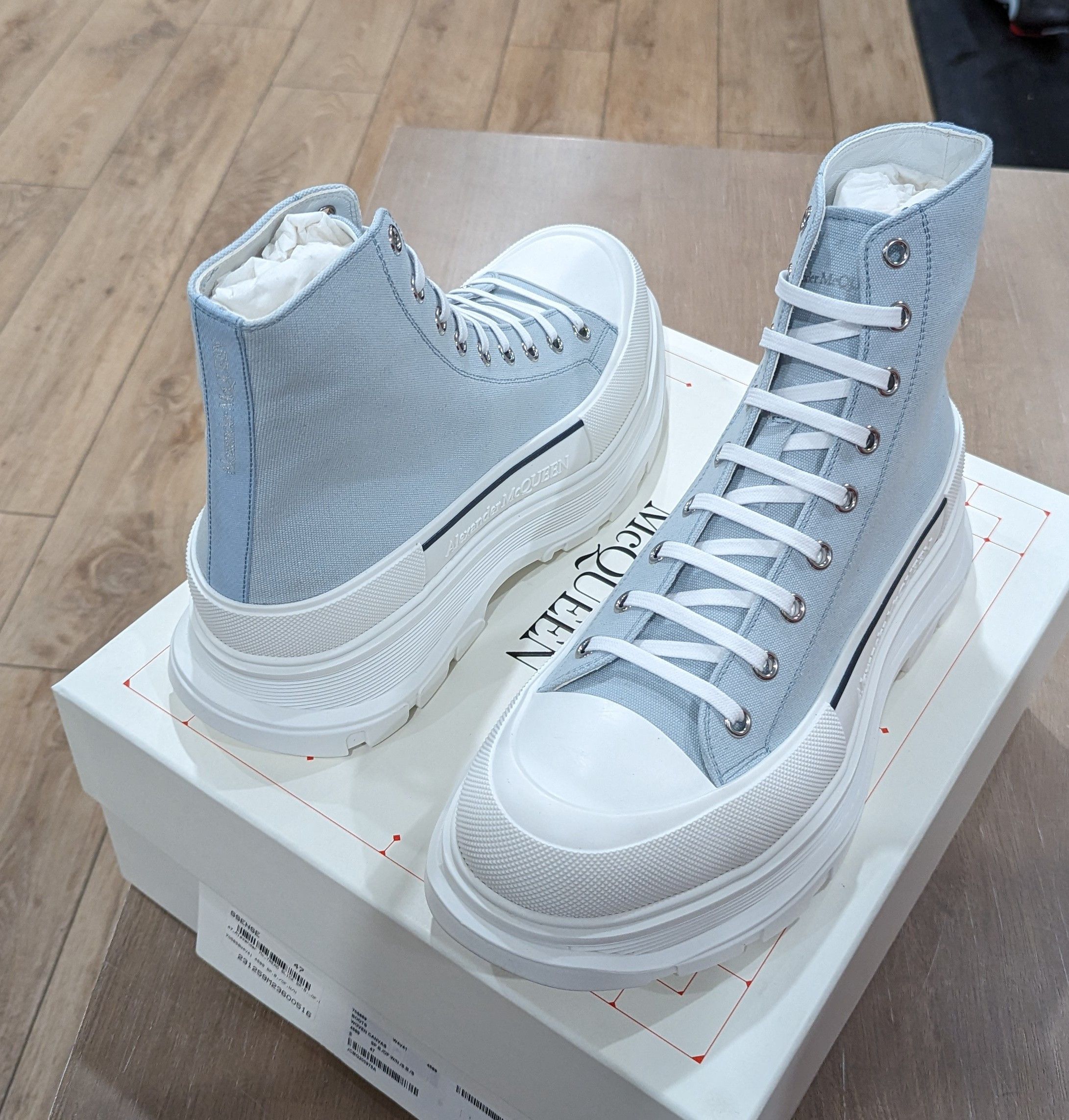 image of Alexander Mcqueen "slick Tread" Sneakers Blue/white 47 Us 14 in Light Blue, Men's