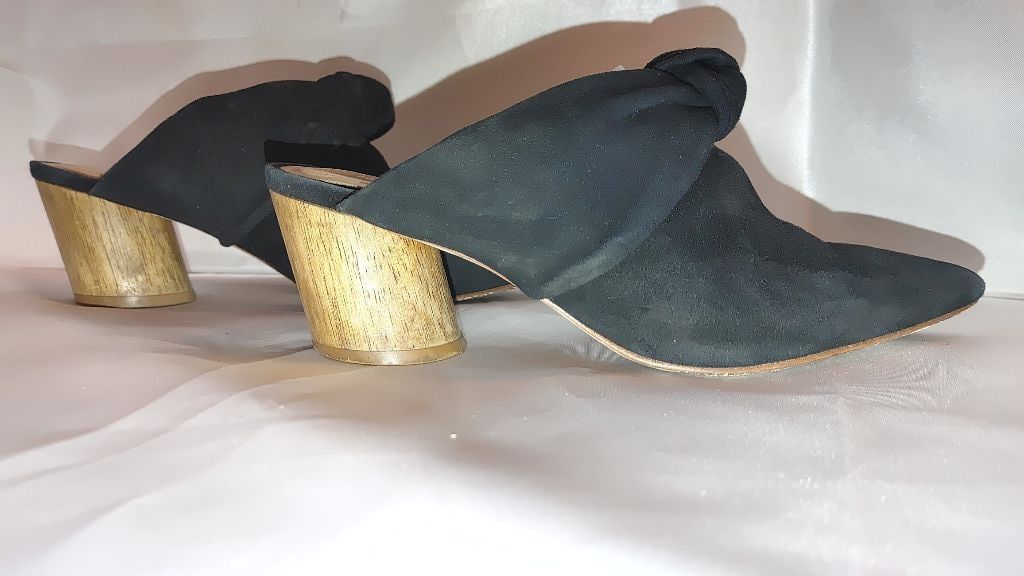 Bernhard Willhelm Bernardo Finley Suede Knot Wooden Heel Mule Size 7.5M Size US 7.5 / IT 37.5 - 4 Thumbnail