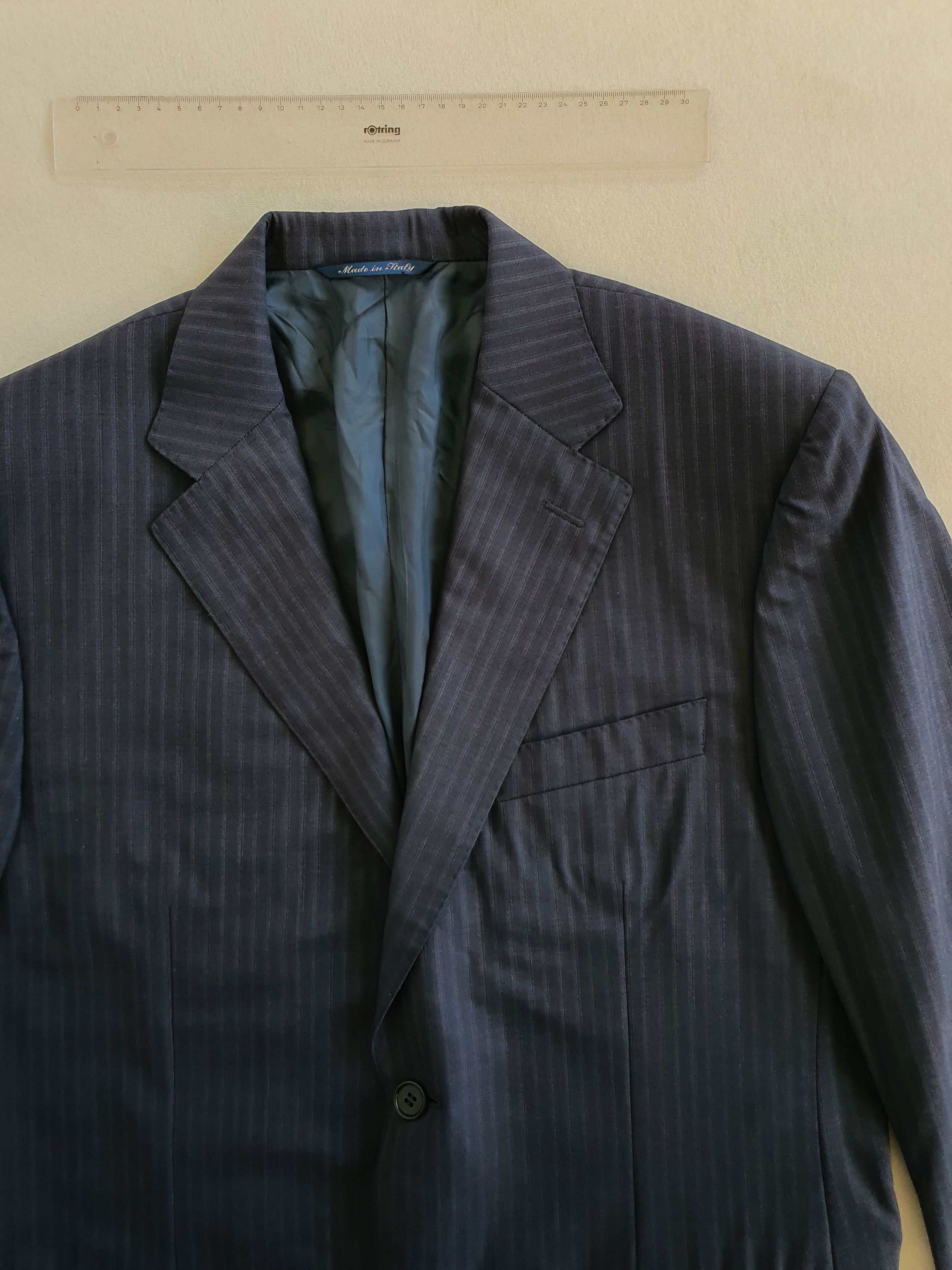Canali Sports Coat Suit Jacket - Navy Striped - Sz EU 48R Size 38R - 3 Thumbnail