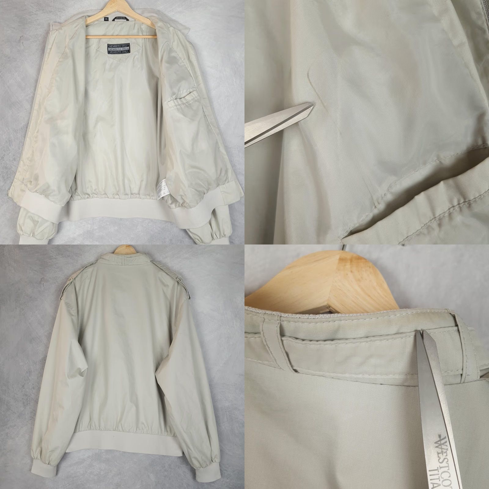 Members Only VINTAGE Members Only Jacket Mens XL Beige Bomber Microfiber Lined Hong Kong Size US XL / EU 56 / 4 - 9 Thumbnail