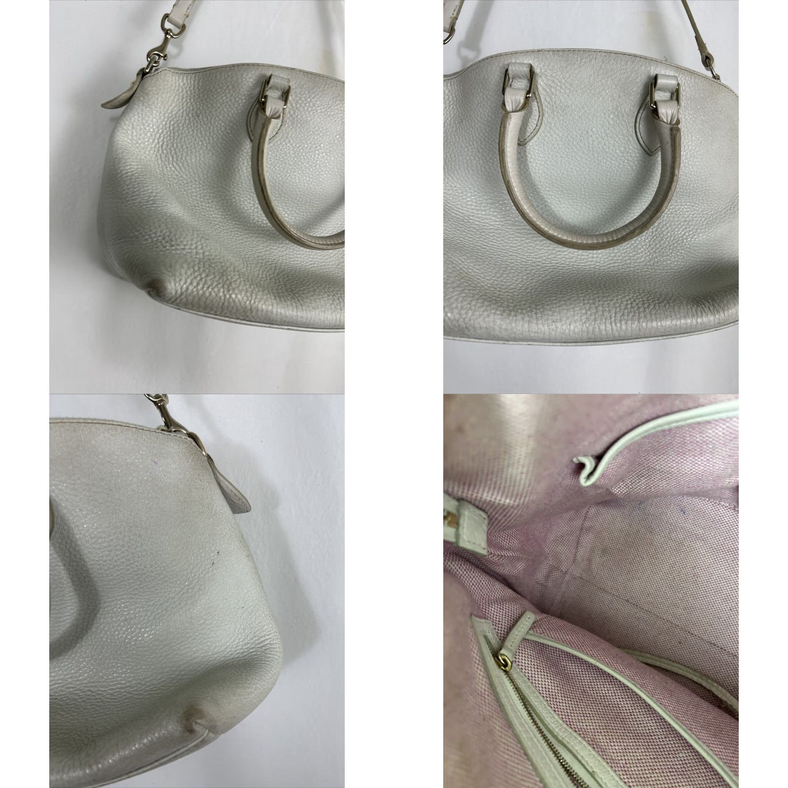 Dooney & Bourke VINTAGE Dooney & Bourke Pebbled Ivory Large Hobo Bag Double Handles Women Stains Size ONE SIZE - 9 Thumbnail