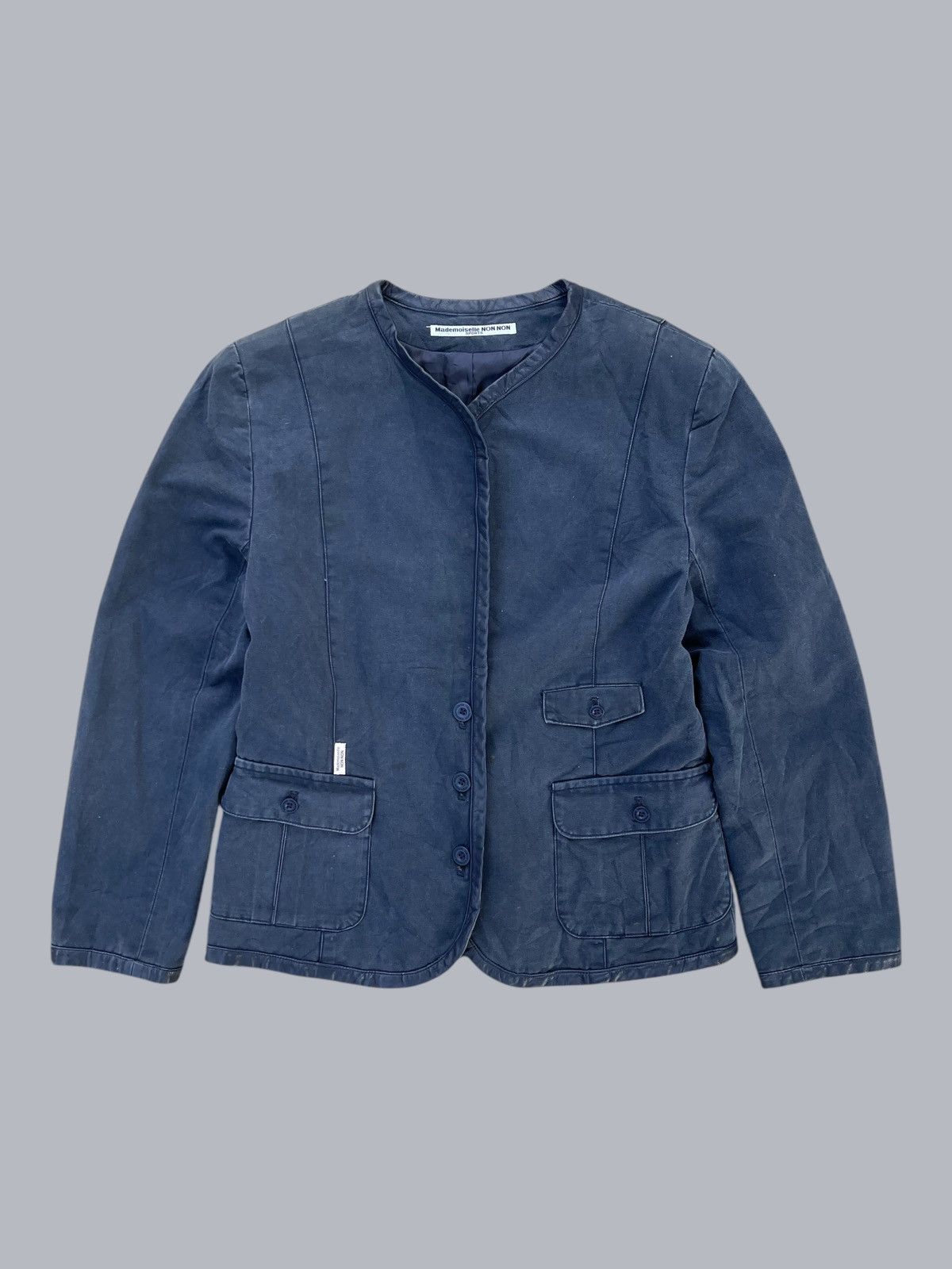 Issey Miyake × Mademoiselle Non Non × Vintage Vtg Mademoiselle NON NON by Issey Miyake Trim Leather jacket Size M / US 6-8 / IT 42-44 - 2 Thumbnail
