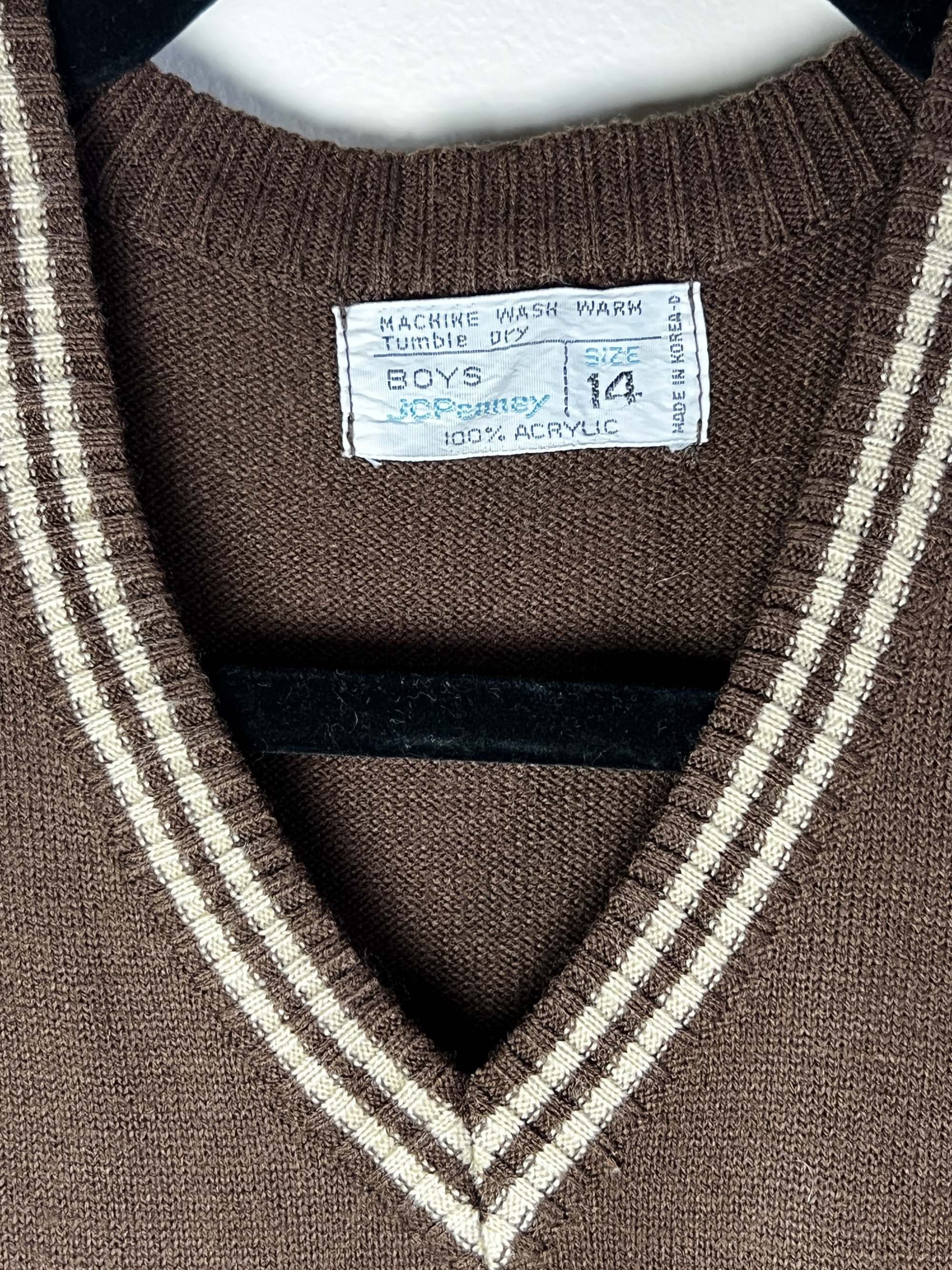 JCPenney Vintage 1970's JC Penny Boys Pullover Sweater Vest Size US XS / EU 42 / 0 - 4 Thumbnail