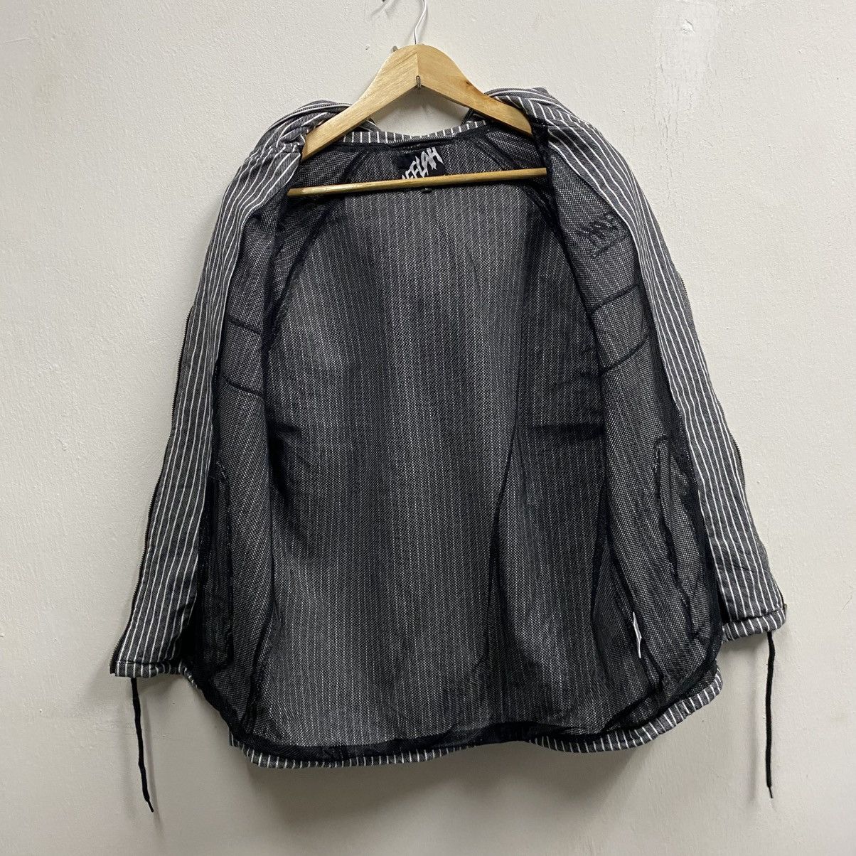 Japanese Brand LEFTLAH Stripe Workwear Zipper JACKET Size US L / EU 52-54 / 3 - 3 Thumbnail