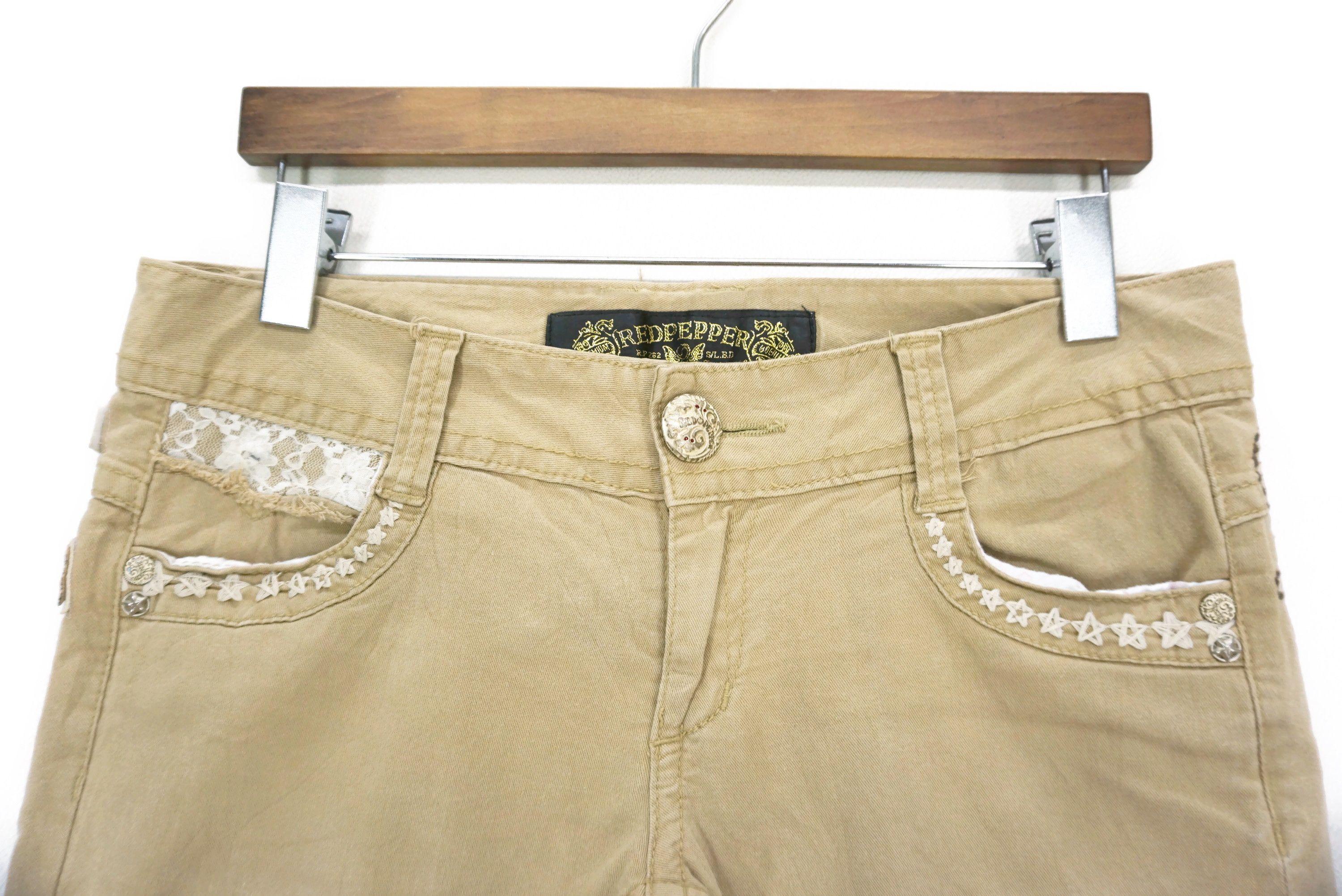 Japanese Brand Red Pepper Jeans fits W32xL34 Embroidered Low-Rise Skinny Size 27" / US 4 / IT 40 - 3 Thumbnail