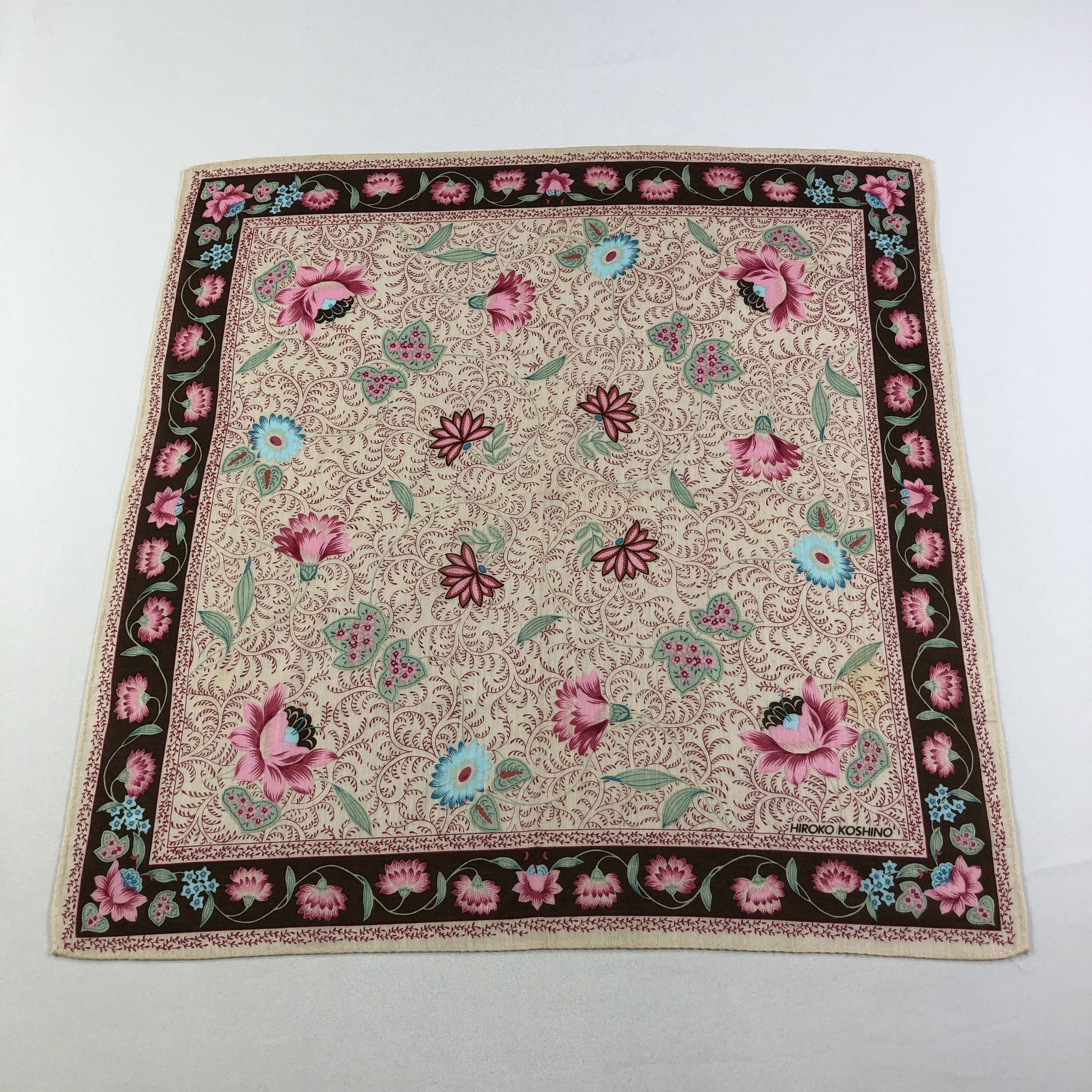 Hiroko Koshino Homme Hiroko Koshino Floral Handkerchief Neckerchief Bandana H2120 Size ONE SIZE - 1 Thumbnail