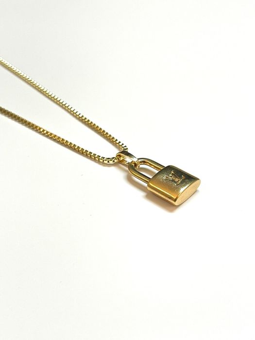 Louis Vuitton x Nigo Squared Logo Pendant Necklace - Gold-Tone