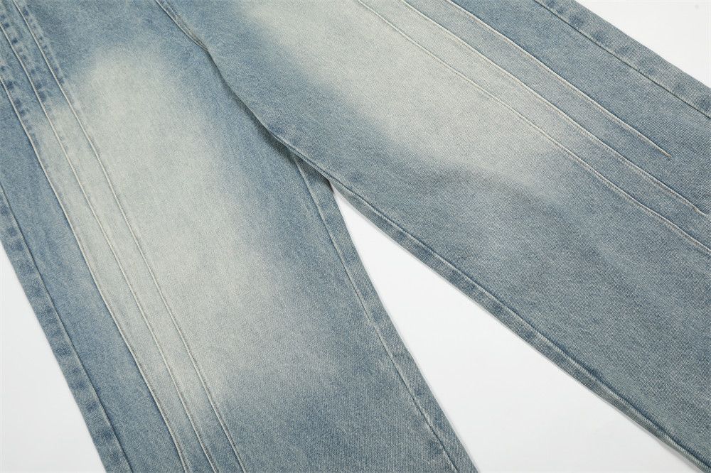 Jean Men's punk retro washed gradient distressed washed jeans Size US 32 / EU 48 - 4 Thumbnail