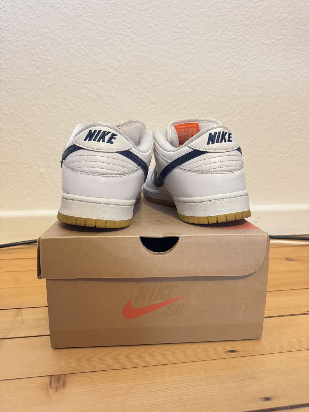 Nike Nike SB Dunk Low ISO White Navy Size US 13 / EU 46 - 3 Thumbnail