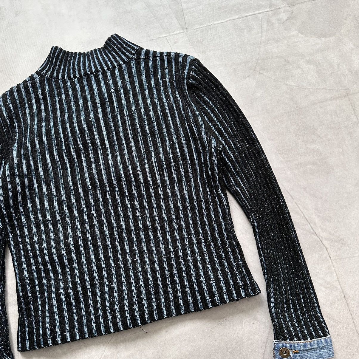 Miss Sixty Vintage Denim/Knit Sweater Hysteric Glamour Style Size L / US 10 / IT 46 - 8 Thumbnail
