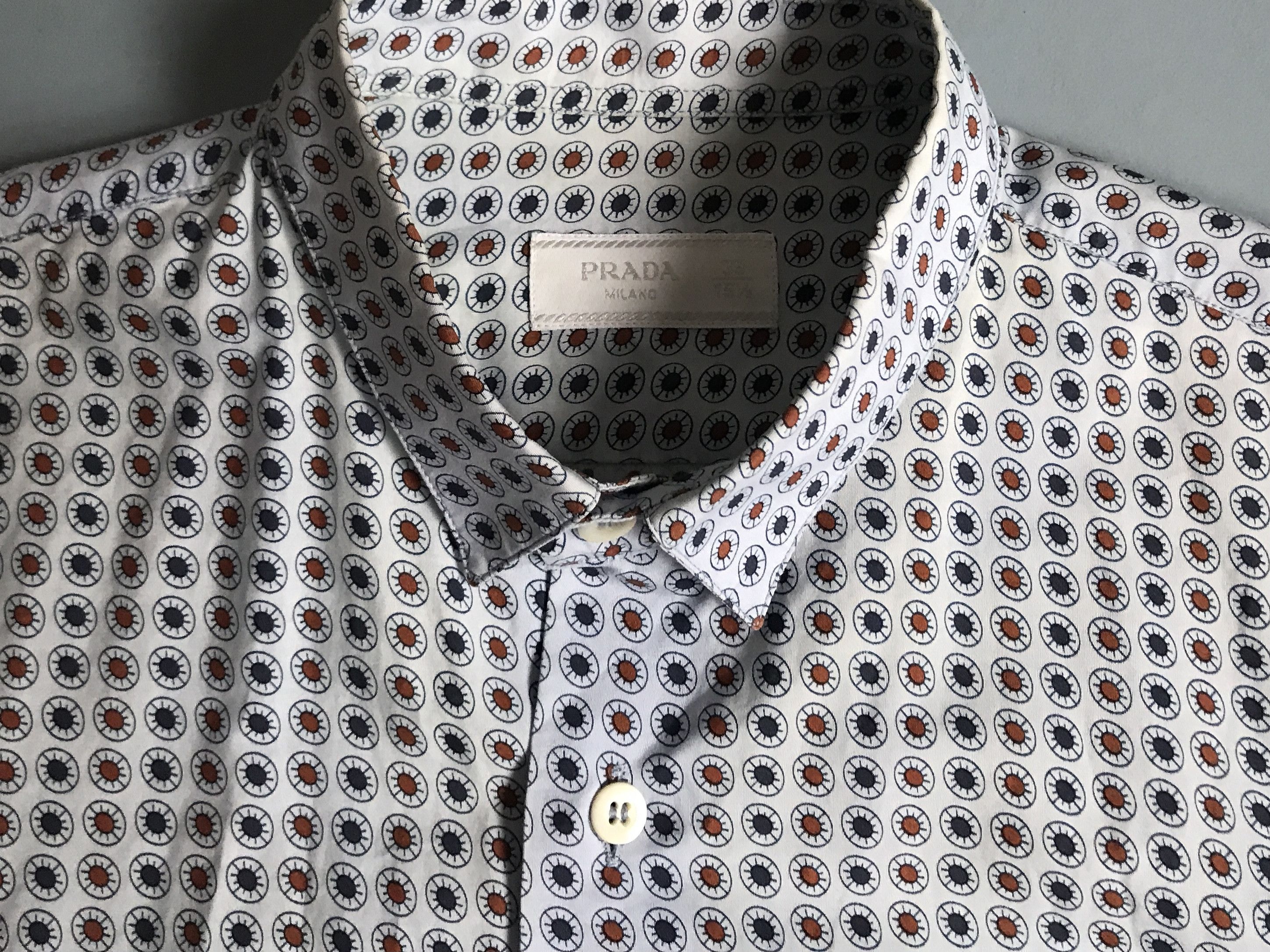 Prada Prada shirt in light blue with rare sun print size 39 (S-M) Size US S / EU 44-46 / 1 - 2 Thumbnail