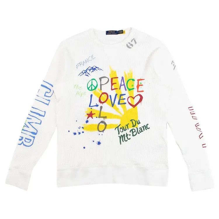 Polo Ralph Lauren × Vintage Polo Ralph Lauren Peace Love Waffle Knit Nevis Size US M / EU 48-50 / 2 - 2 Thumbnail