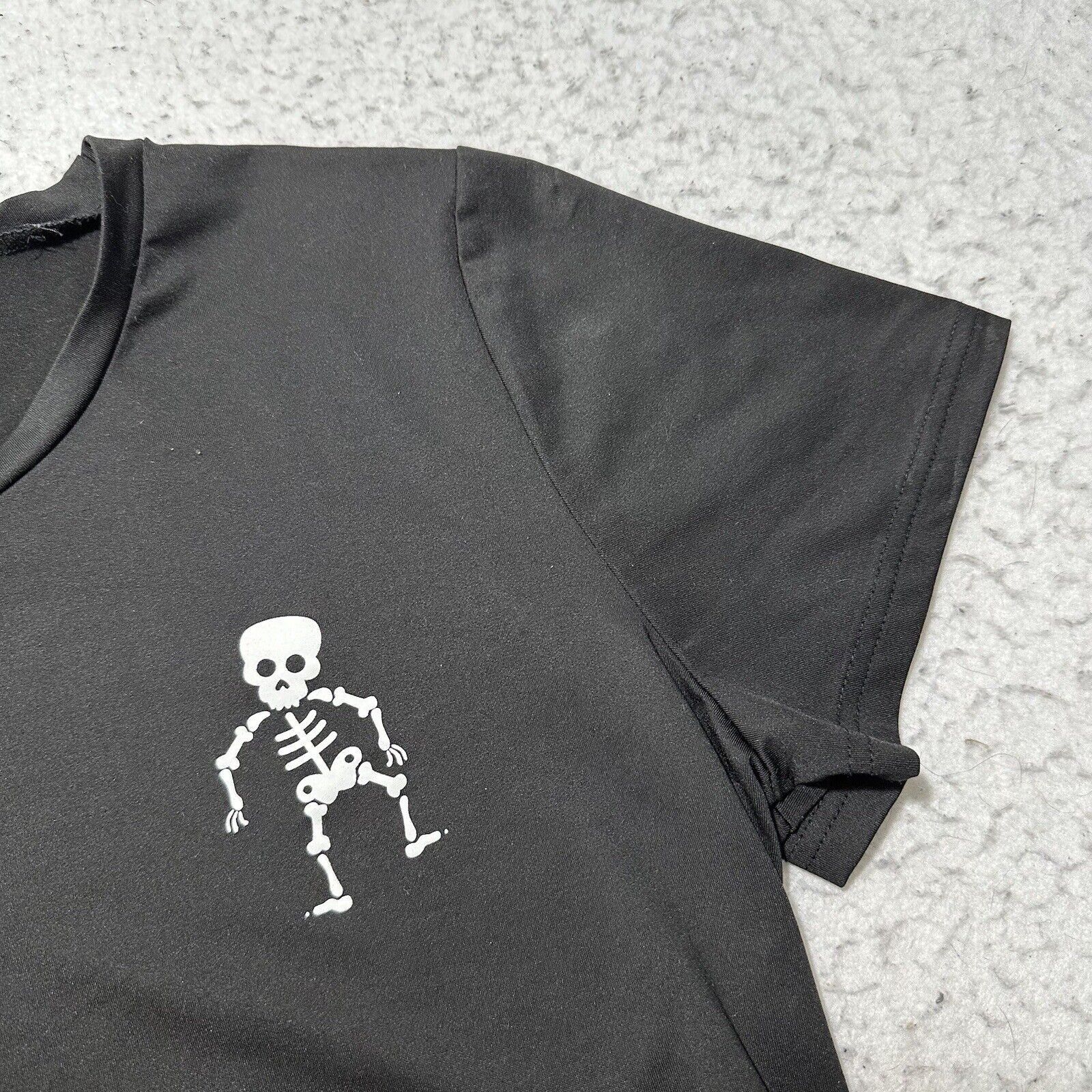 Shein SHEIN 1XL Lightweight Black Short Sleeve Crop Top Skeleton Size XL / US 12-14 / IT 48-50 - 3 Thumbnail