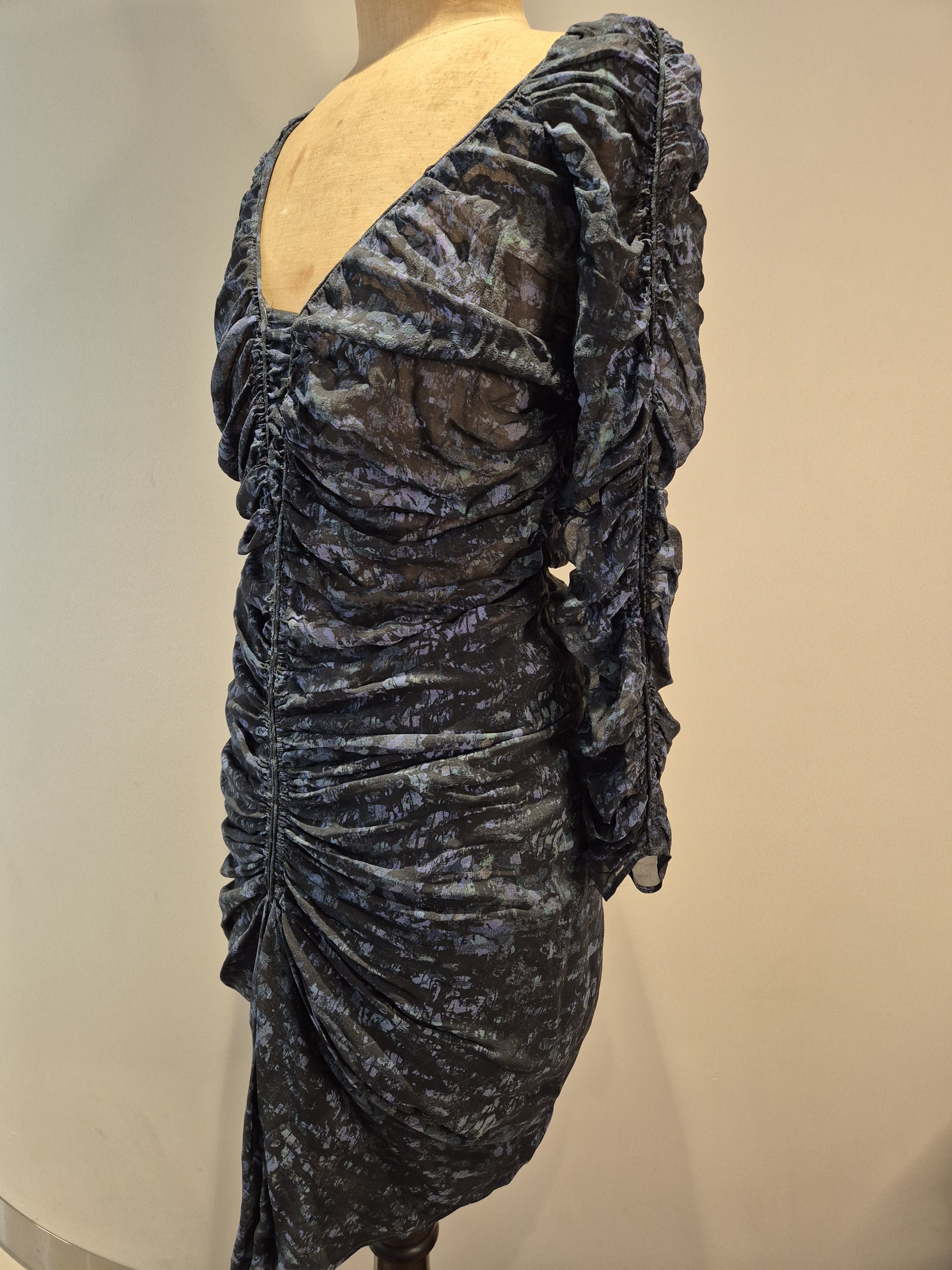 Isabel Marant Isabel Marant ruched 3/4 sleeved printed silk dress Size XS / US 0-2 / IT 36-38 - 3 Thumbnail
