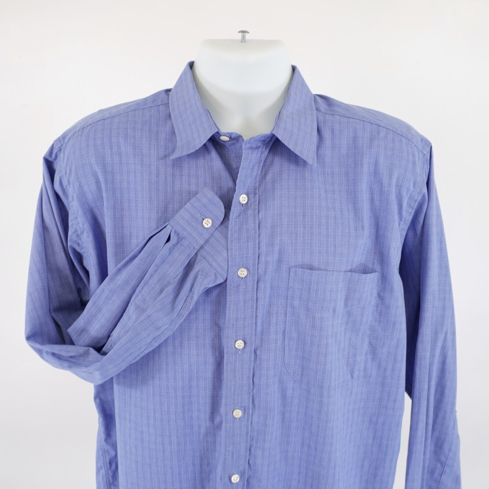 Brooks Brothers Brooks Brothers 16-33 Blue Plaid Collared Dress Shirt Front Size US XL / EU 56 / 4 - 1 Thumbnail