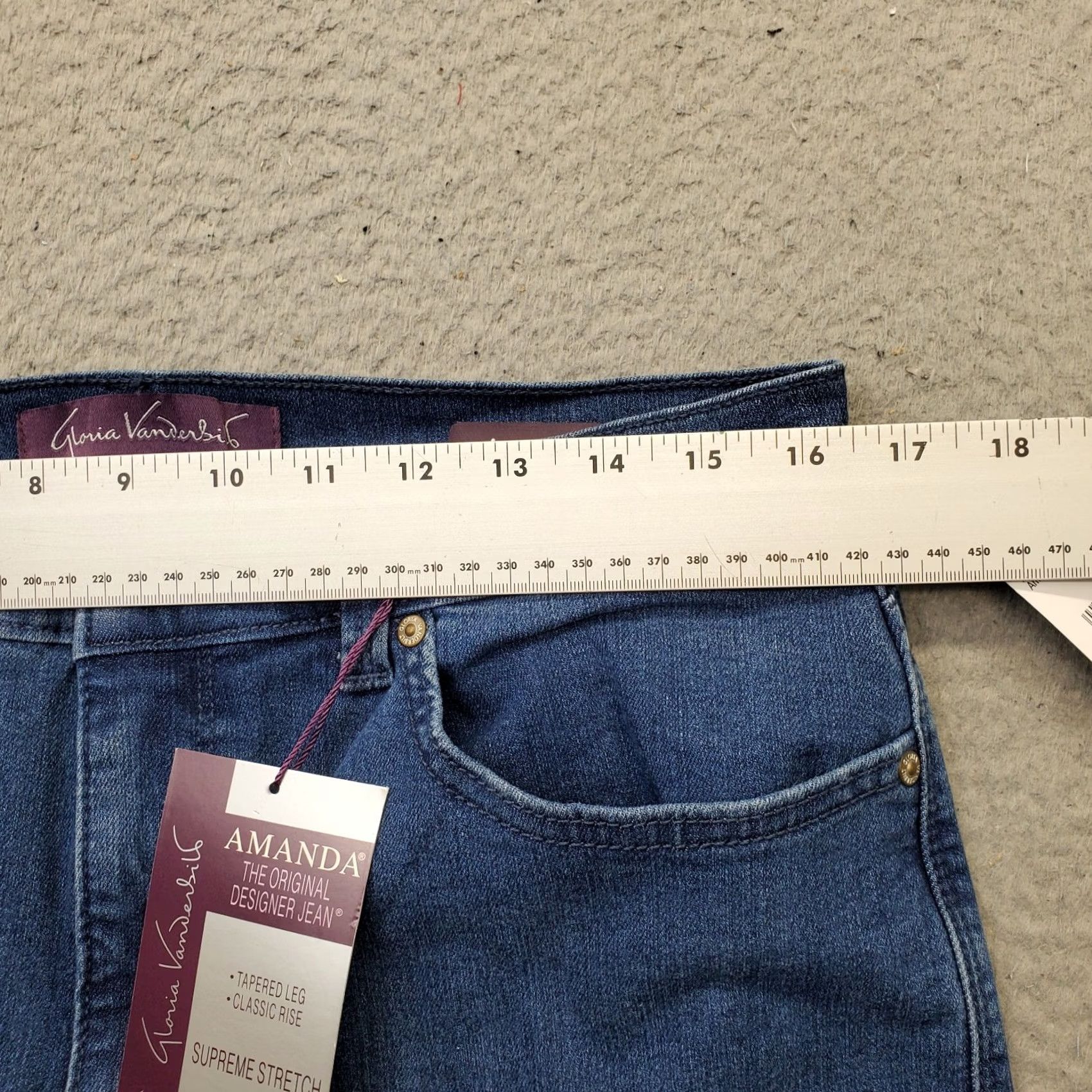 Gloria Vanderbilt Gloria Vanderbilt Amanda Jeans Womens 12 Blue Denim Stretch Classic Tapered Leg Size 34" / US 12 / IT 48 - 6 Thumbnail