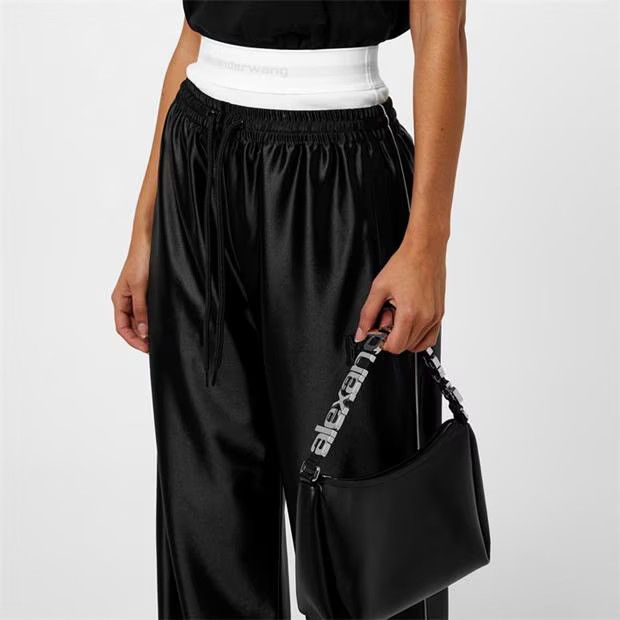 Alexander Wang o1g2r1mq0824 Wide Leg Track Pants in Black Size 29" - 5 Thumbnail