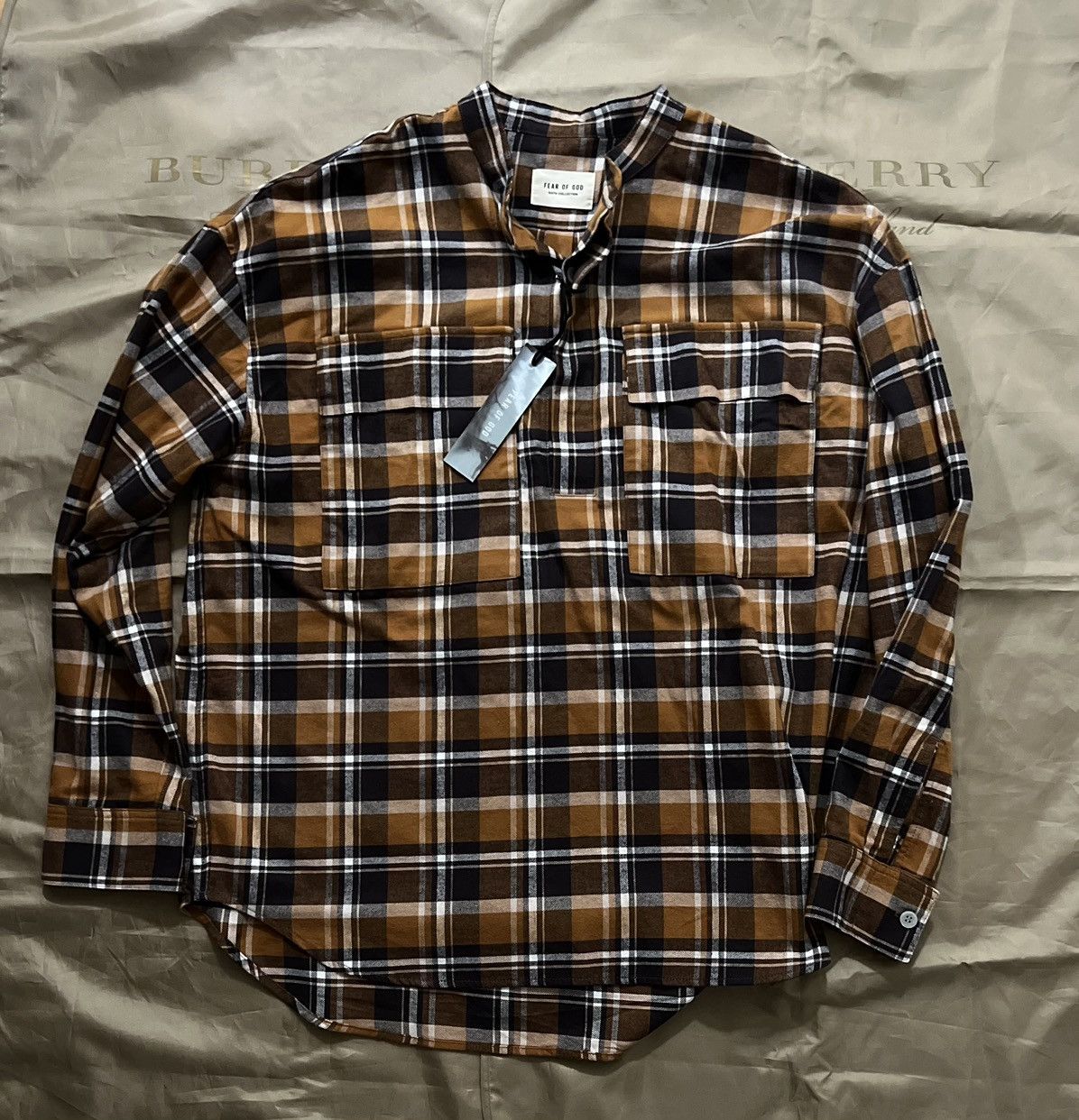 Fear of God Fear of God Plaid Pullover Henley Brown size L $ 1800 | Grailed