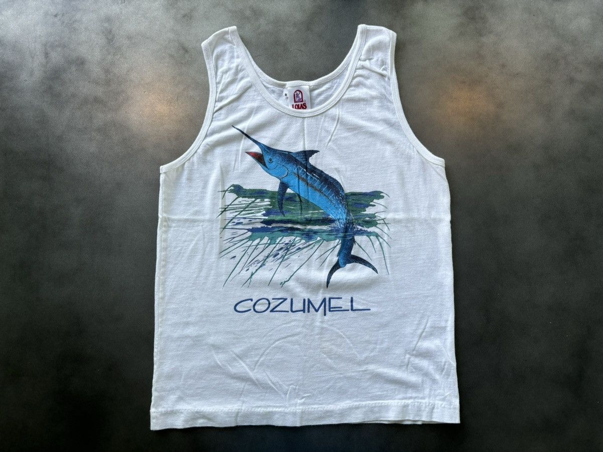 Other × Vintage Vintage Tank Top Fish Vacation 90s Muscle Tee Cotton Mexico Size US M / EU 48-50 / 2 - 7 Thumbnail