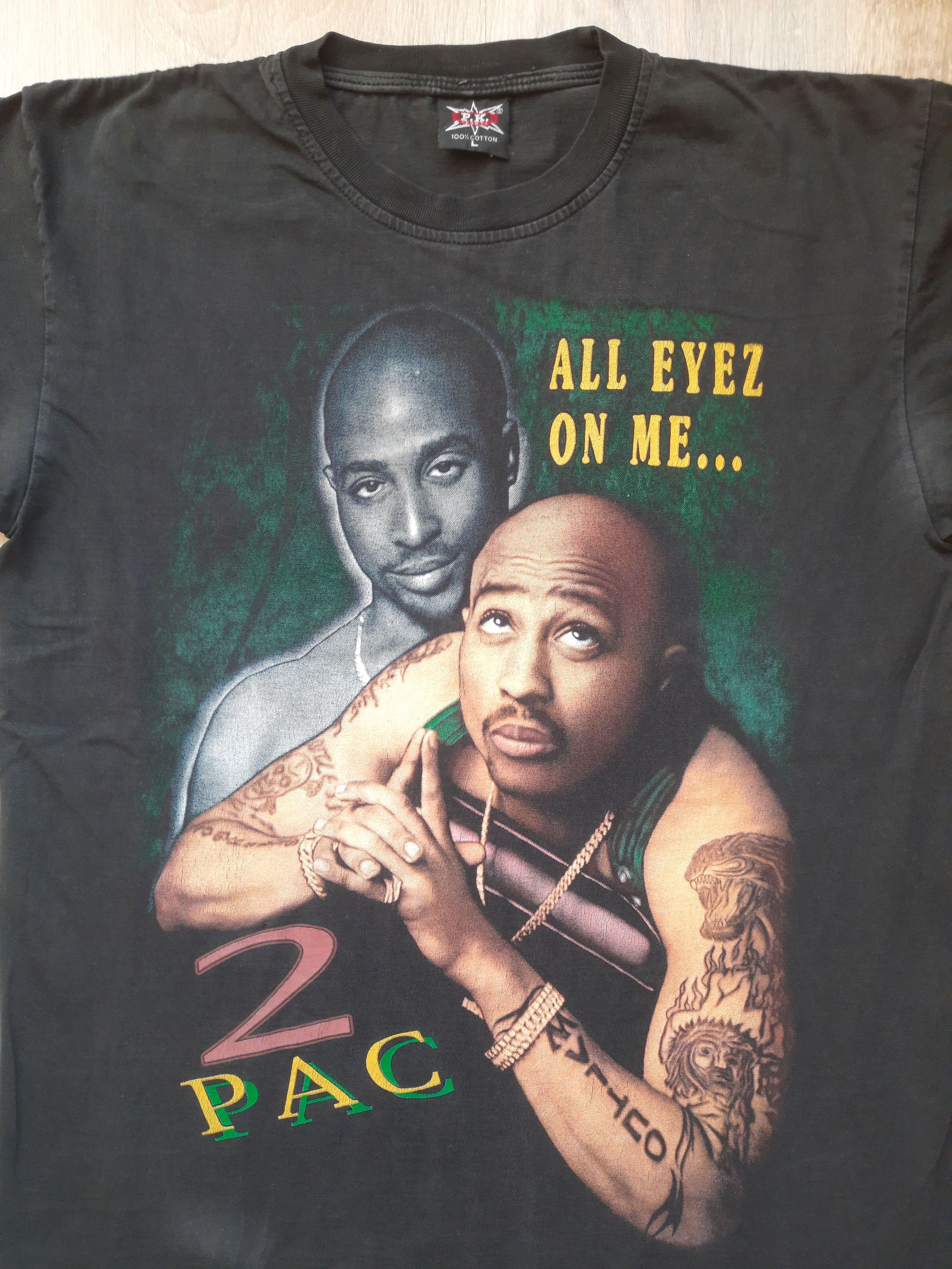 Vintage 90s Bootleg Tupac All Eyez On Me Hiphop Shirt Large